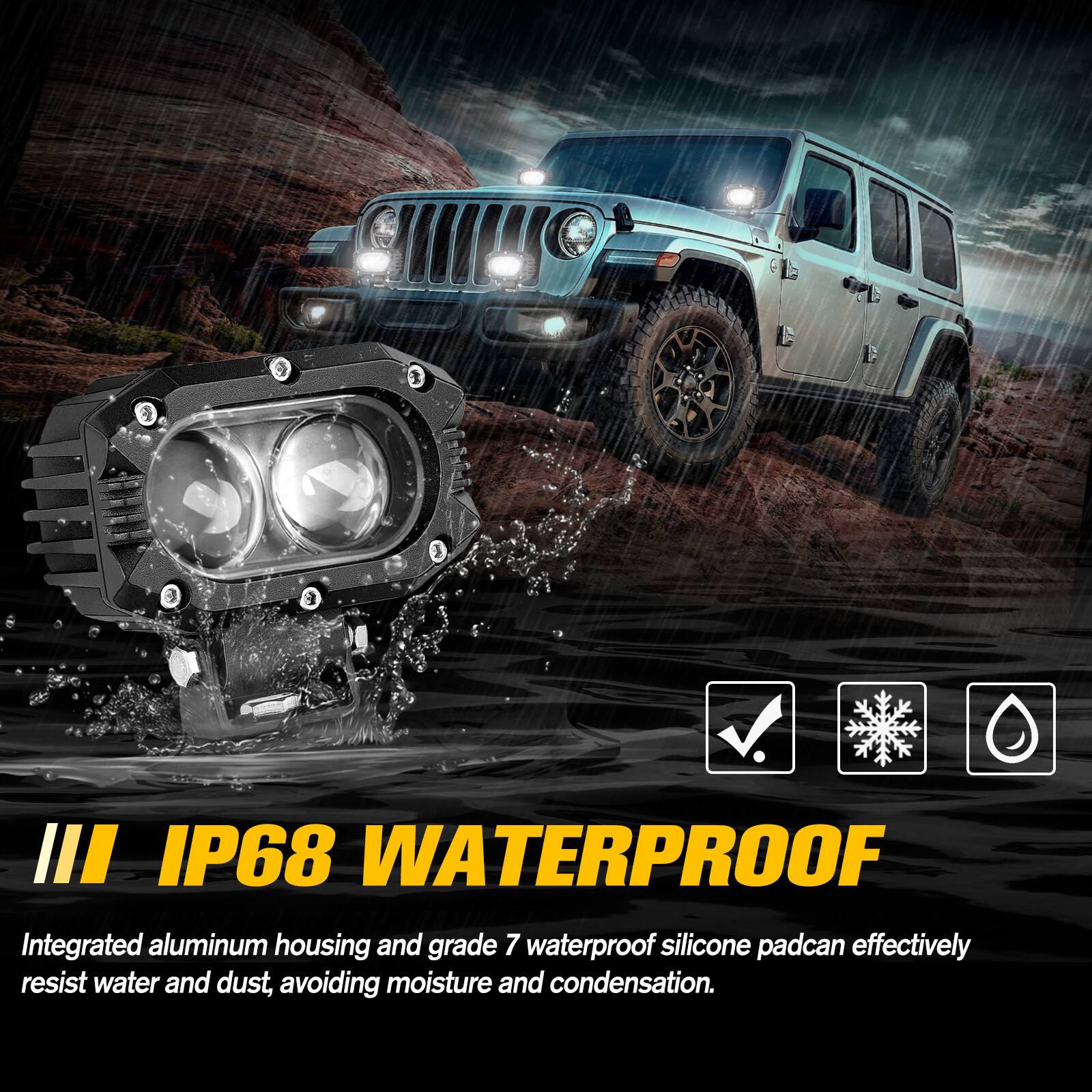 4inch 720W LED Work Light Car Spot Bar Off road Fog Lamp 4WD UTE ATV SUV Truck