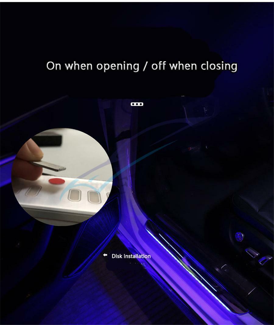 2Pcs 550*45mm Car LED Flowing Front Pedal Light Sill Pathway Welcome Scuff Light