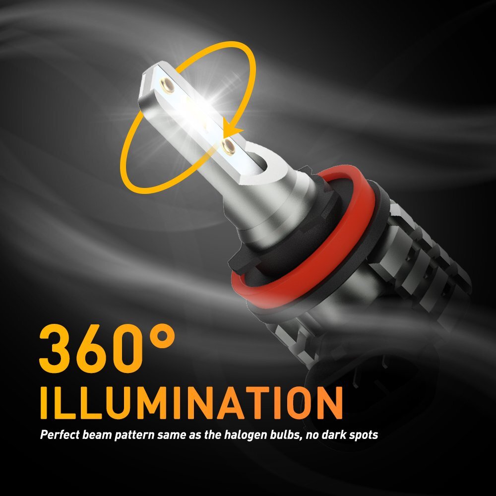 2PCS H11 H9 H8 Dual Color Switchback White Yellow CSP LED Fog Light Bulbs 30W US