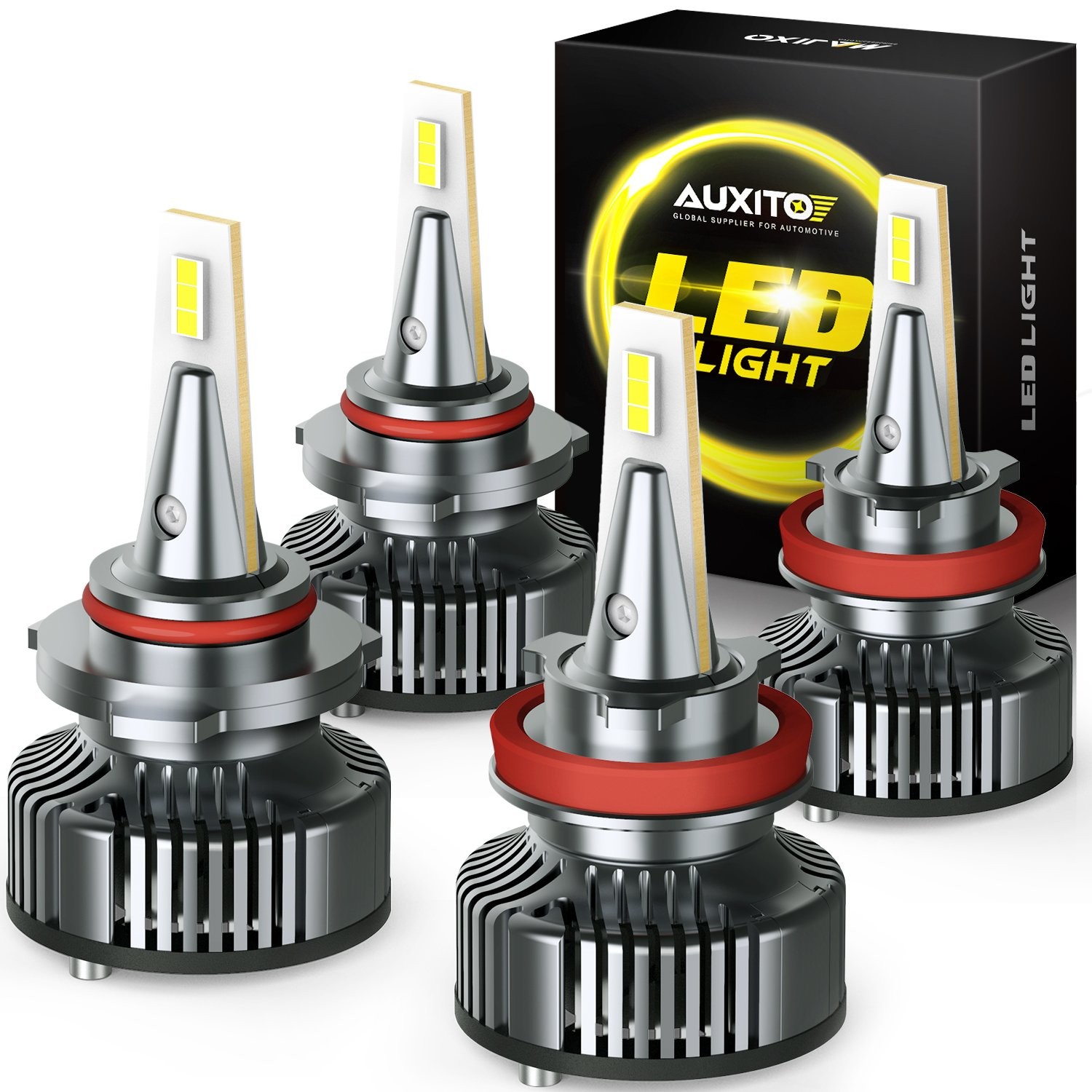 4x 9005/HB3 H11/H9 LED Headlight Bulbs Conversion Kit High Low Beam Bright White