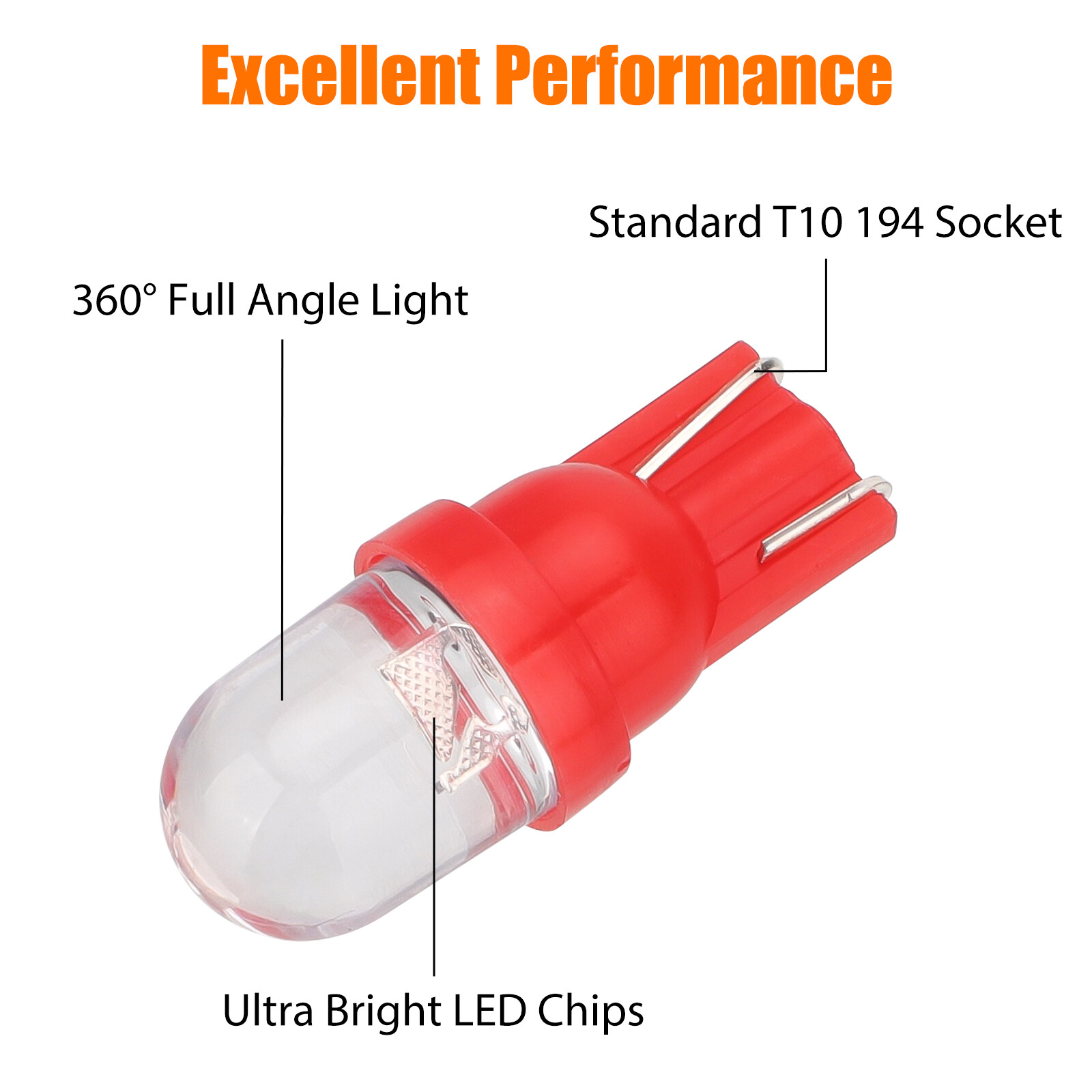 50PCS T10 194 168 2825 LED Speedometer Instrument Gauge Cluster Dash Light Bulbs