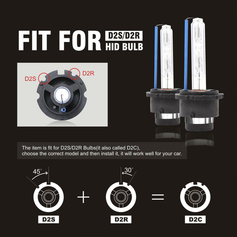 8000K Ice Blue D2S D2R D2C HID Xenon Bulbs Factory OEM Replacement Headlight Kit