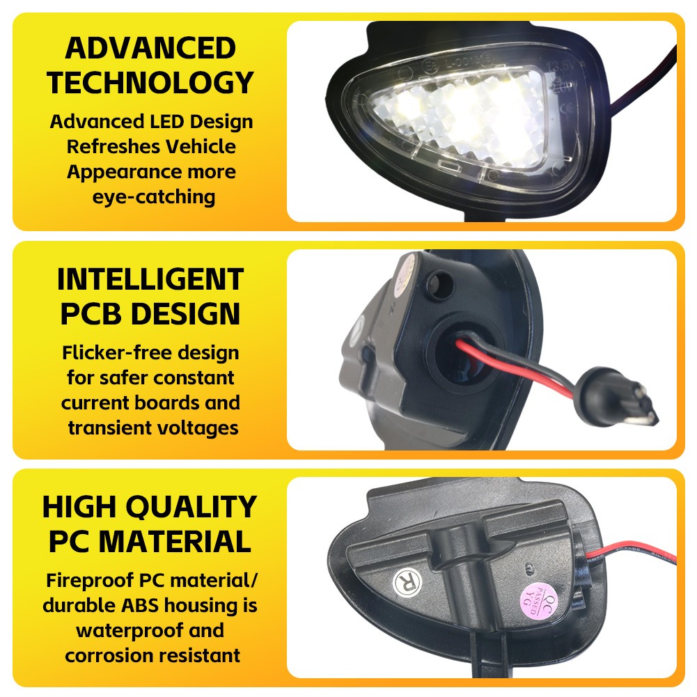 2Pcs For Volkswagen MK6 Golf GTi 2008-2014 LED Under Mirror Side Puddle Lights