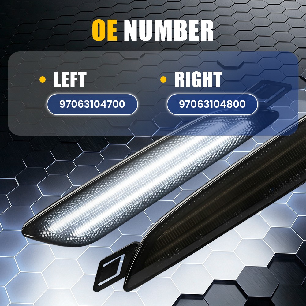 4Pc Front Right Left White LED Side Marker Lights For Porsche Cayenne 2015-2019