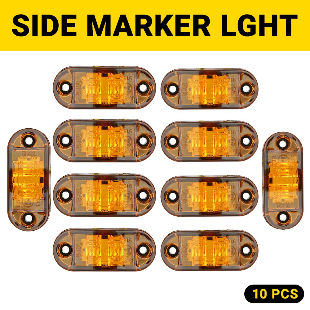 10X Amber LED Side Marker Light Turn Signal Lights Clearance Lamp For Trucks Car