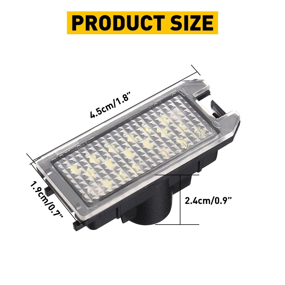 2 LED License Plate Light For Fiat Dodge Jeep Maserati 6000K 1480LM Super Bright