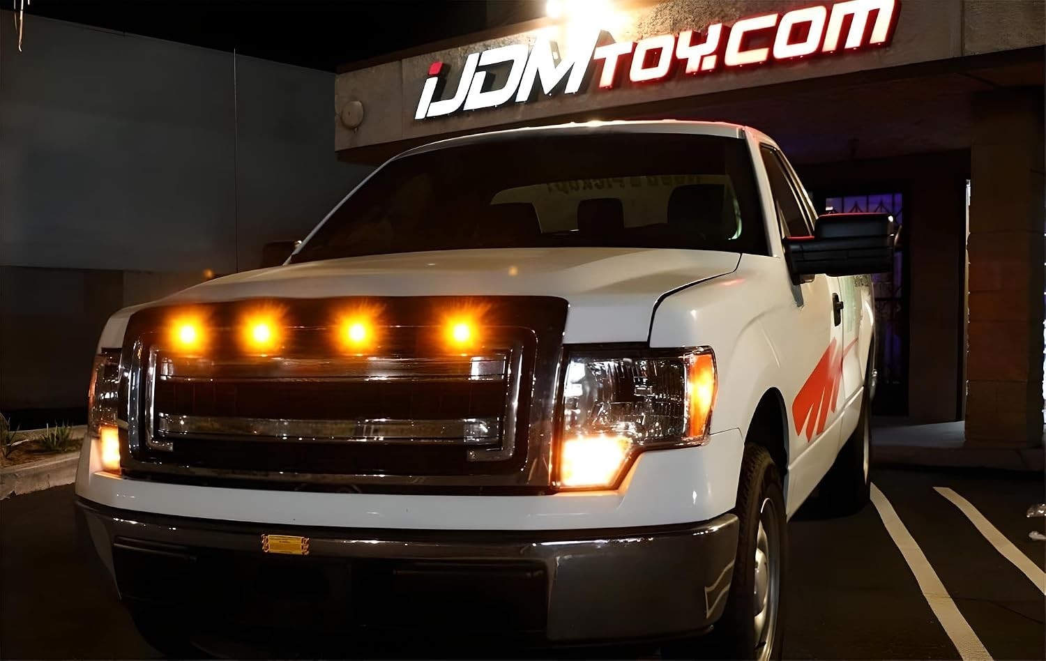 4pc Amber Yellow LED Grille Lighting Kit for Trucks & SUVs – Universal Fit