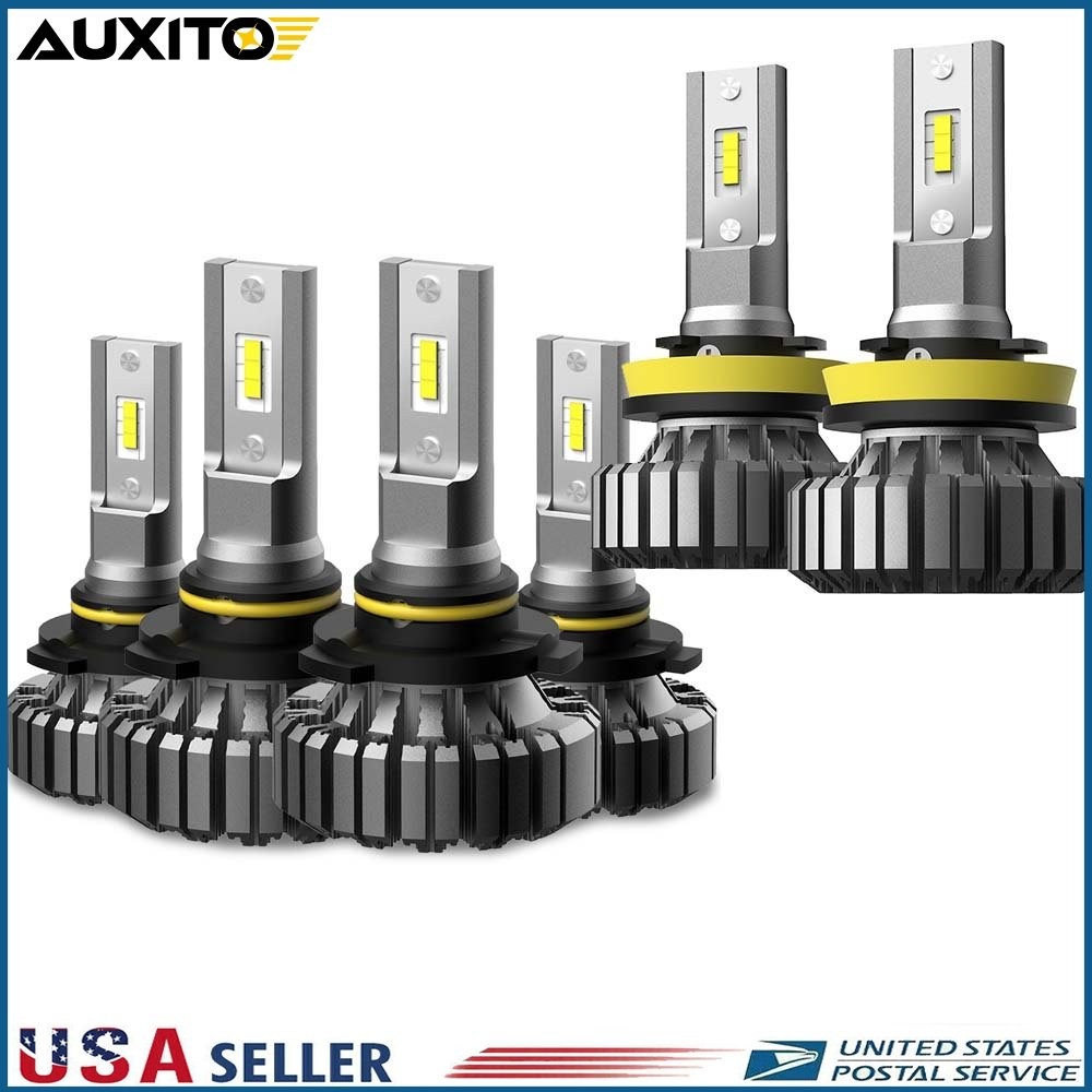 9005 9006 H11 LED Combo Headlight Fog Light Kit High Low Beam Bulb 6500K White D