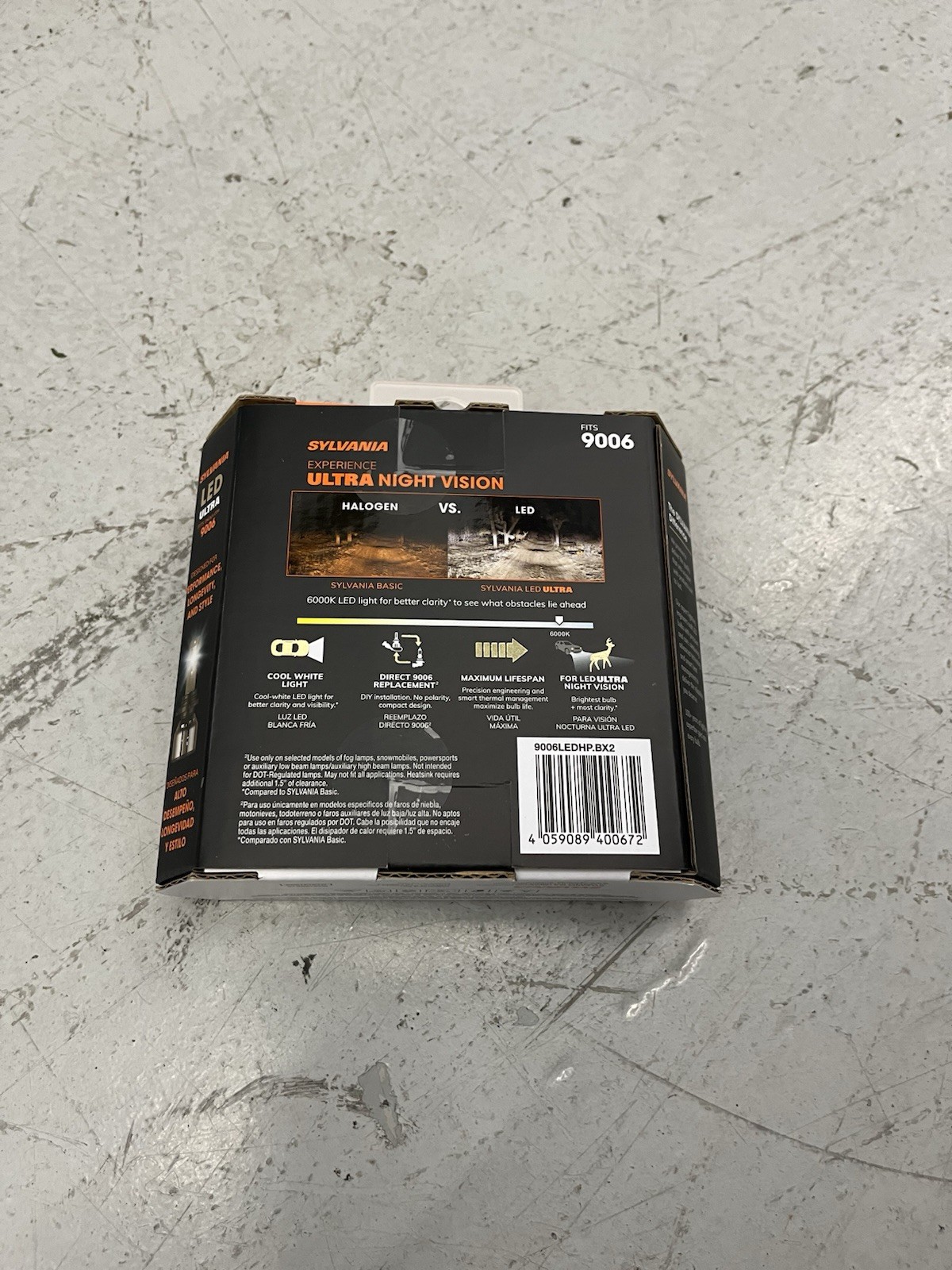 SYLVANIA 9006 LED Ultra Headlight Bulbs Brightest White Lifetime Warranty