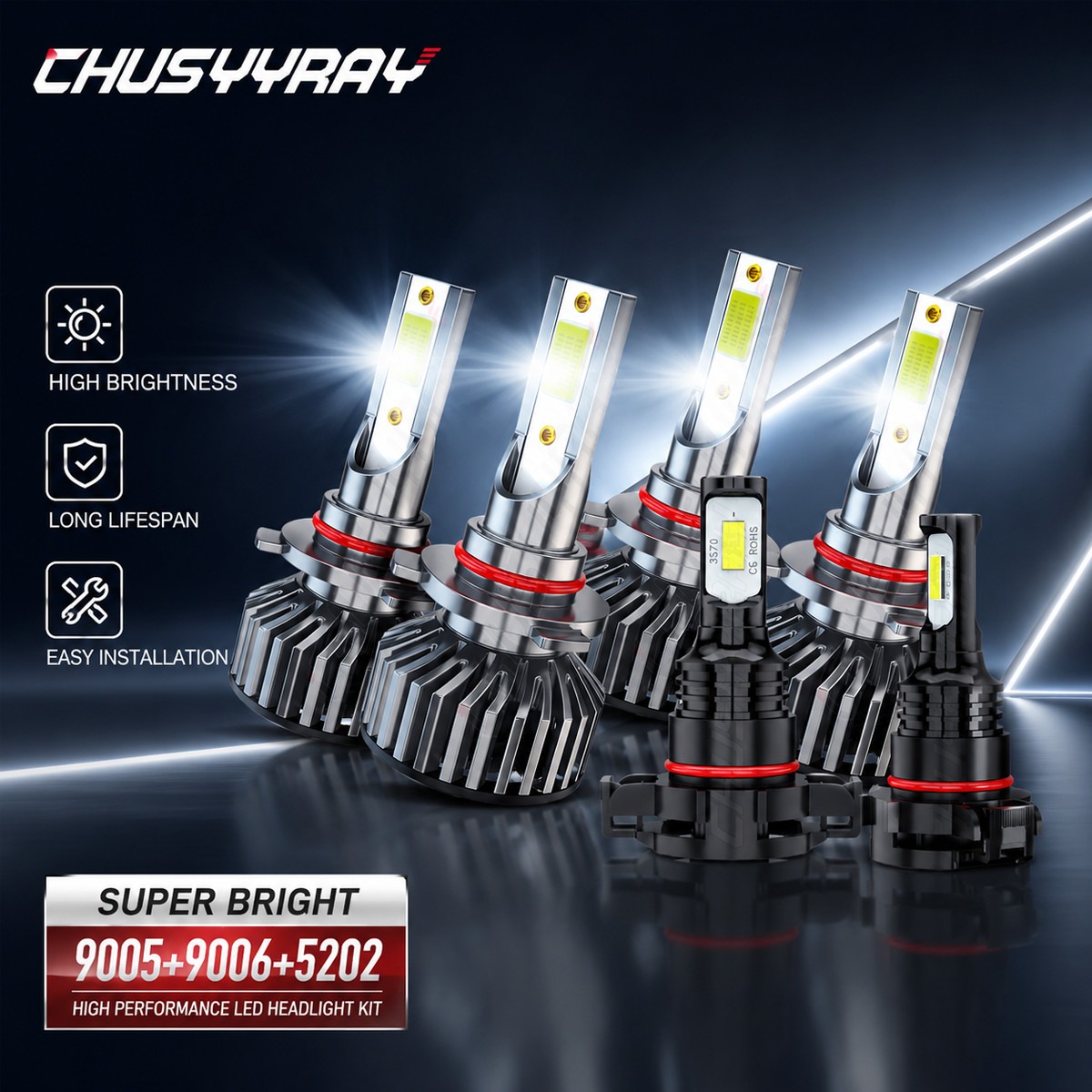 9005 9006 h16 LED Lamp Bulbs For Dodge Journey 2010-2018 Headlights + Fog Lights