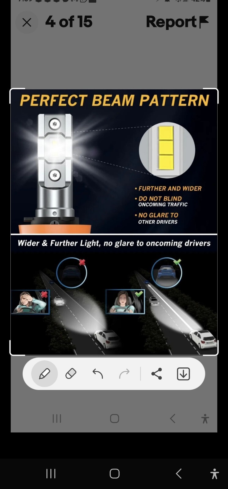 NEW Rindor H11/H9/H8 Low/High Beam 9005/HB3 Beam LED Headlight Bulb 4 Pack