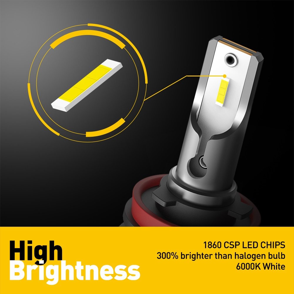 AUXITO H11 H9 H8 LED Headlight Bulb Low Beam Fog Light 48W 32000LM 6000K White