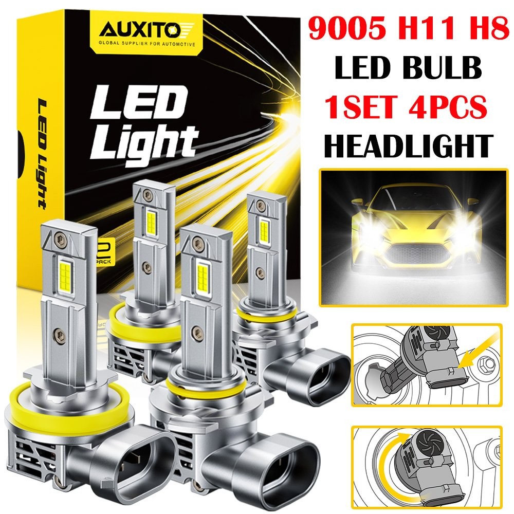 4-40X 9005 H11 H8 LED Combo Headlight High Low Beam Bulb White Fog Light Kit M6S