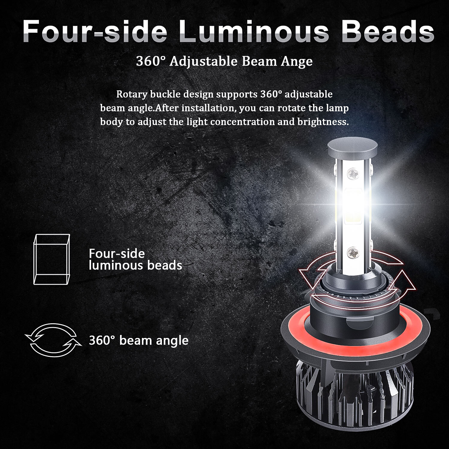 For 2005-2009 Dodge Dakota 6000K Combo LED Headlight Hi/Lo + Fog Light Bulbs Kit