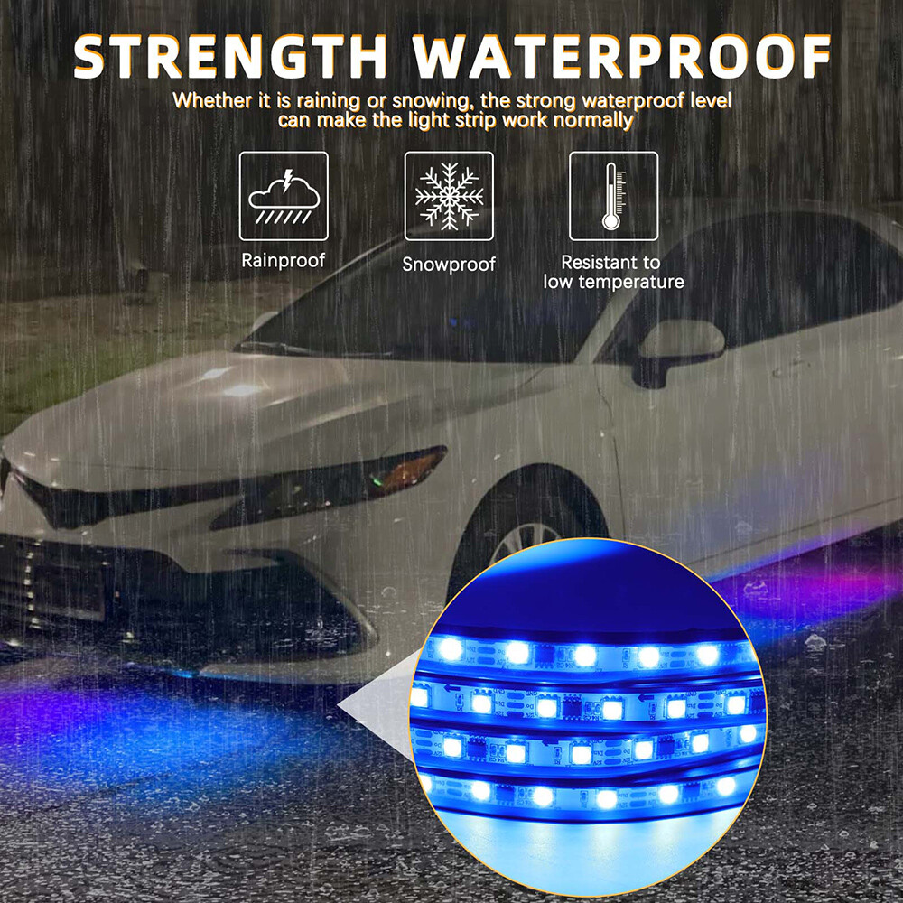 Car Underglow Strip Lamp Flowing LED RGB Neon Colorful Light For Honda Accord
