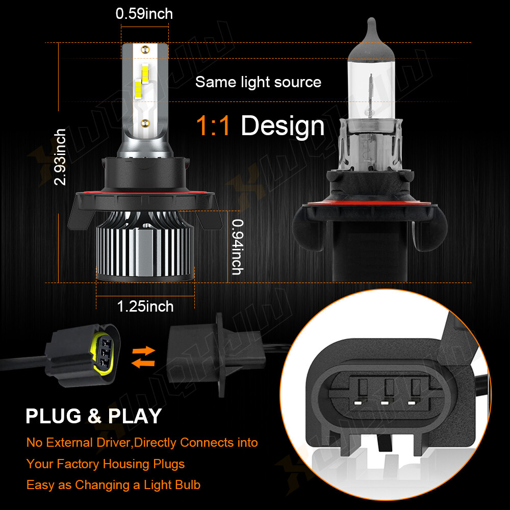 9008 9145 6500K LED Headlight Fog Light Bulbs For RAM 1500 2500 3500 2011-2012