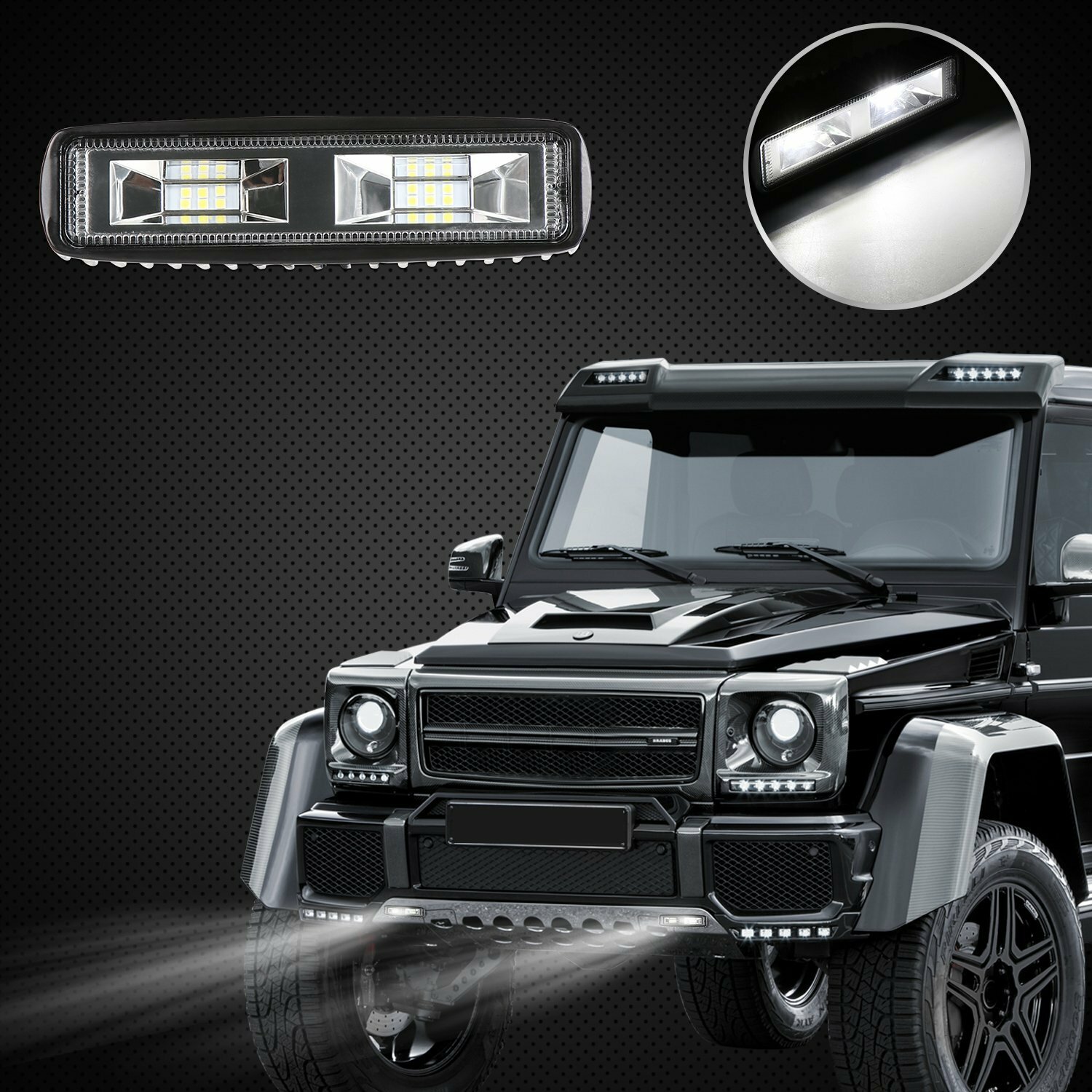10PCS 6 Inch 48W LED Work Lights Driving Fog Flood Beam Light Bar Offroad SUV