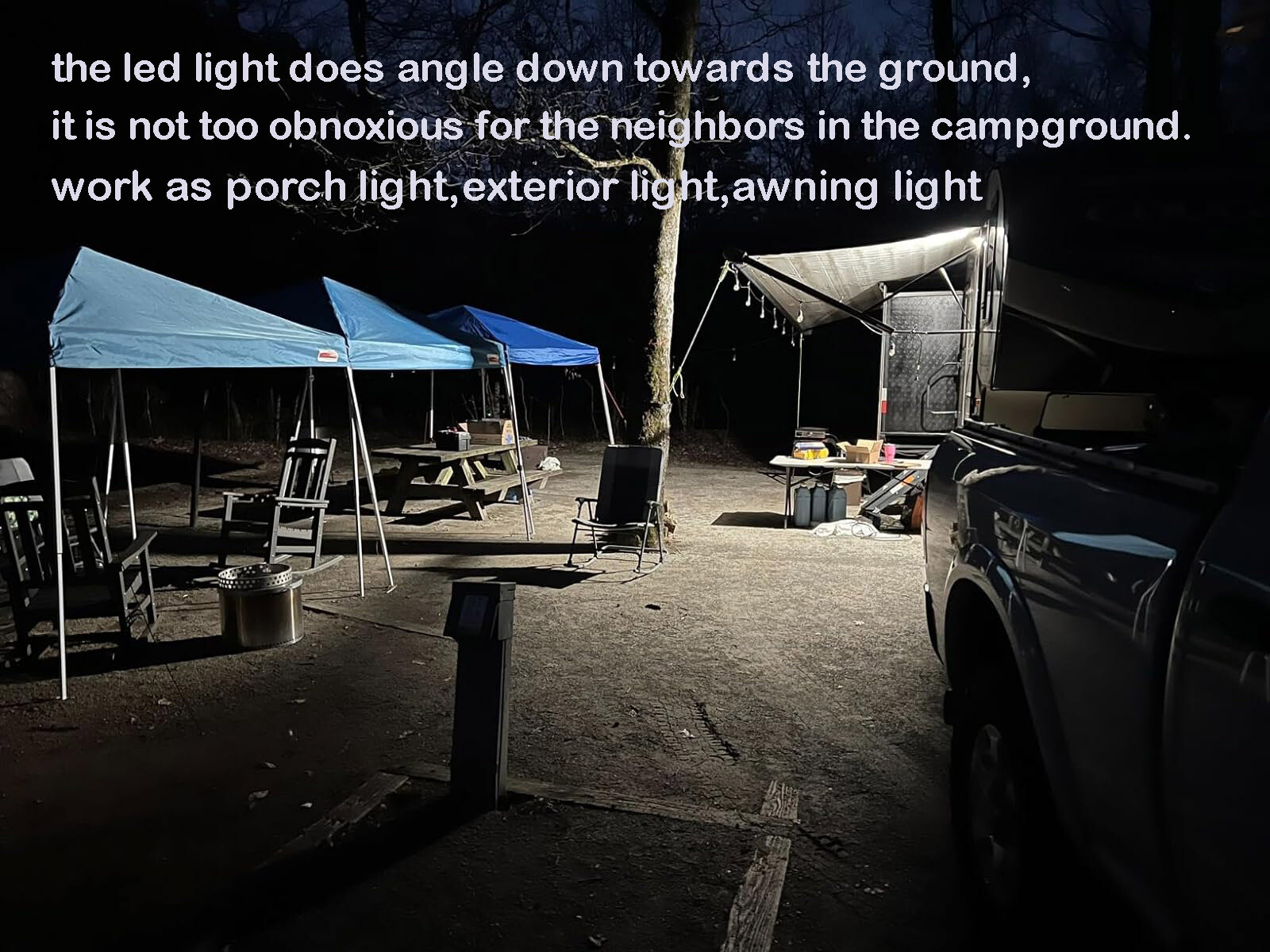 9inch 1800lm RV LED Exterior Light 40° Down Angle Flood Beam 6000K Cool-White