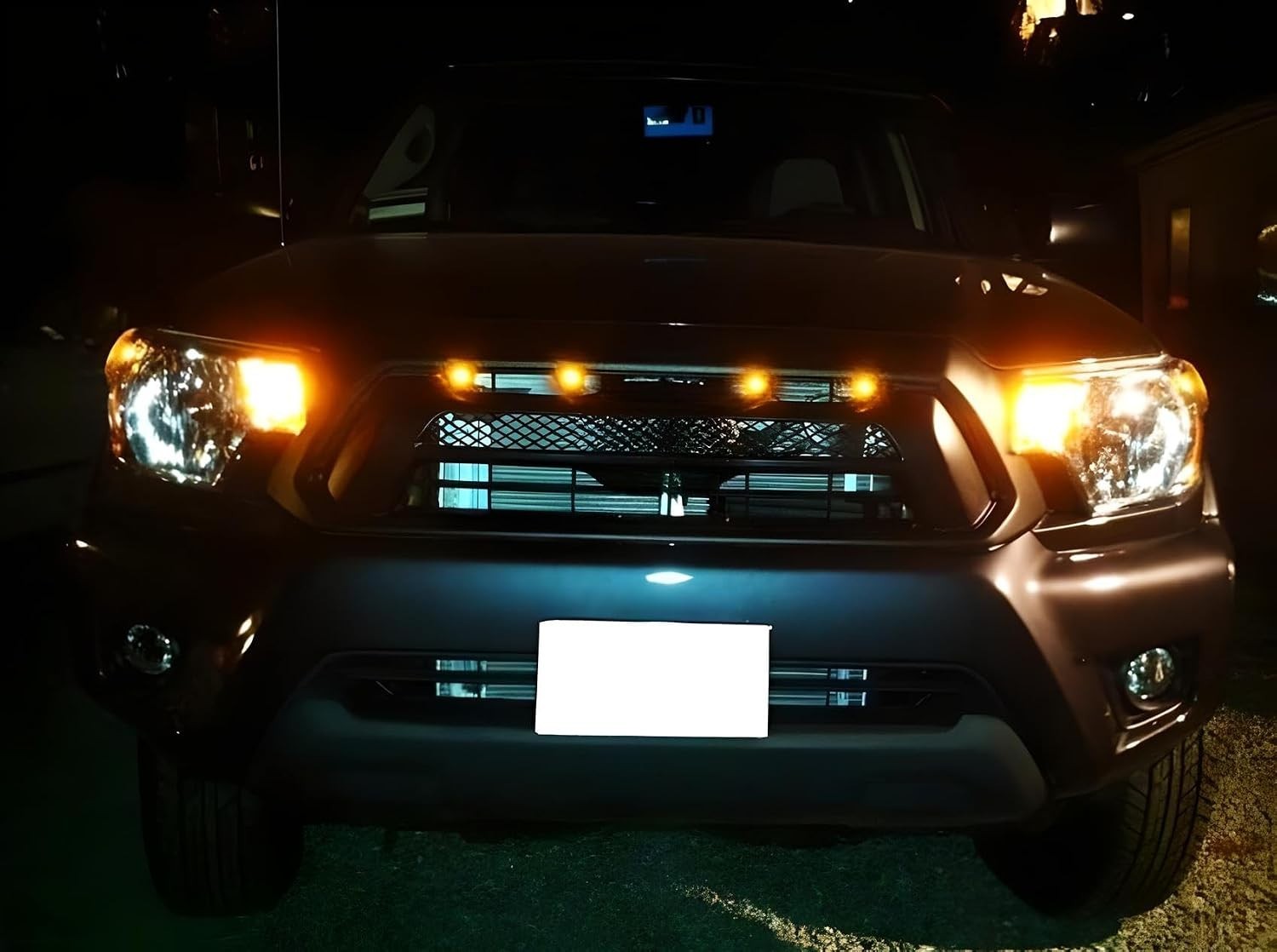 4pc Amber Yellow LED Grille Lighting Kit for Trucks & SUVs – Universal Fit