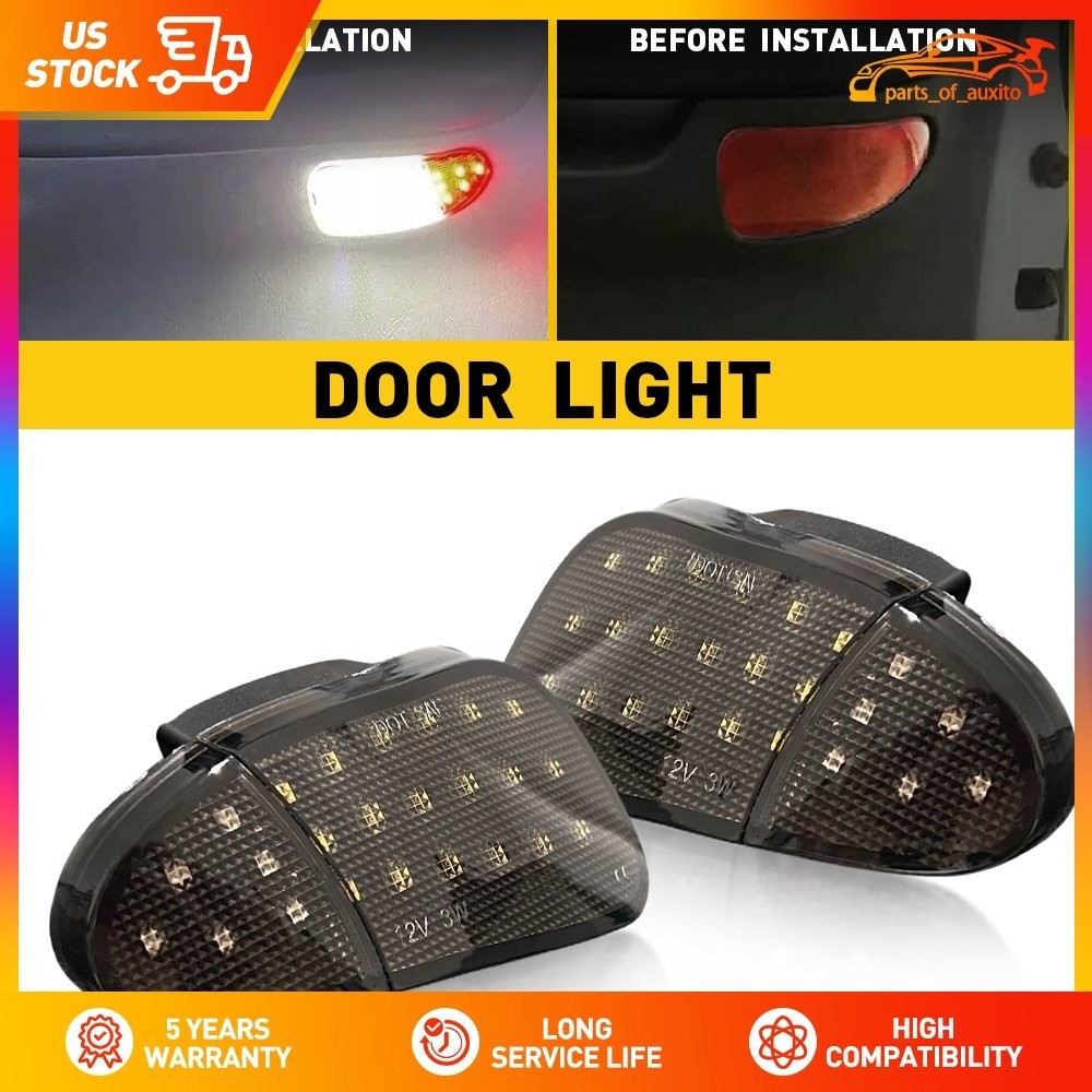 2x LED Panel Door Interior Courtesy Light smoked Lamp For 1997-03 Ford F150 F250