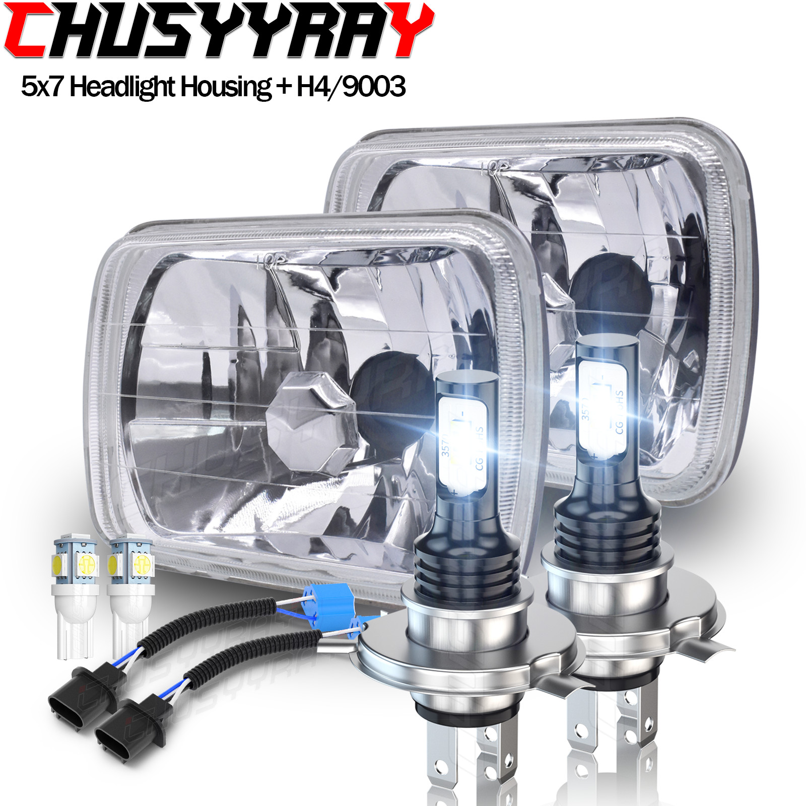 For Jeep Cherokee XJ 84-2001 Pair 5×7″ 7×6 LED Headlights Sealed High/Low Beam