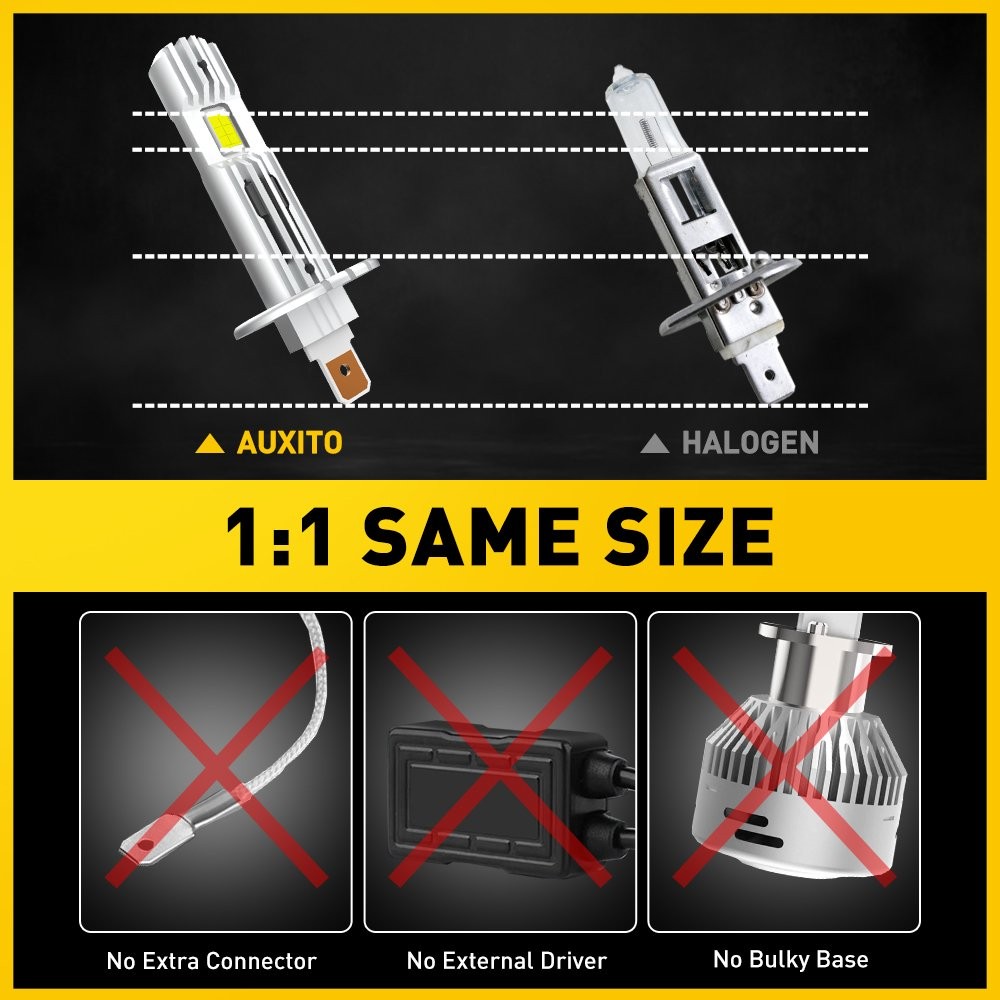 H1 6500K Super Bright White 60000LM LED Headlight Bulb High Low Beam DRL 2-20X