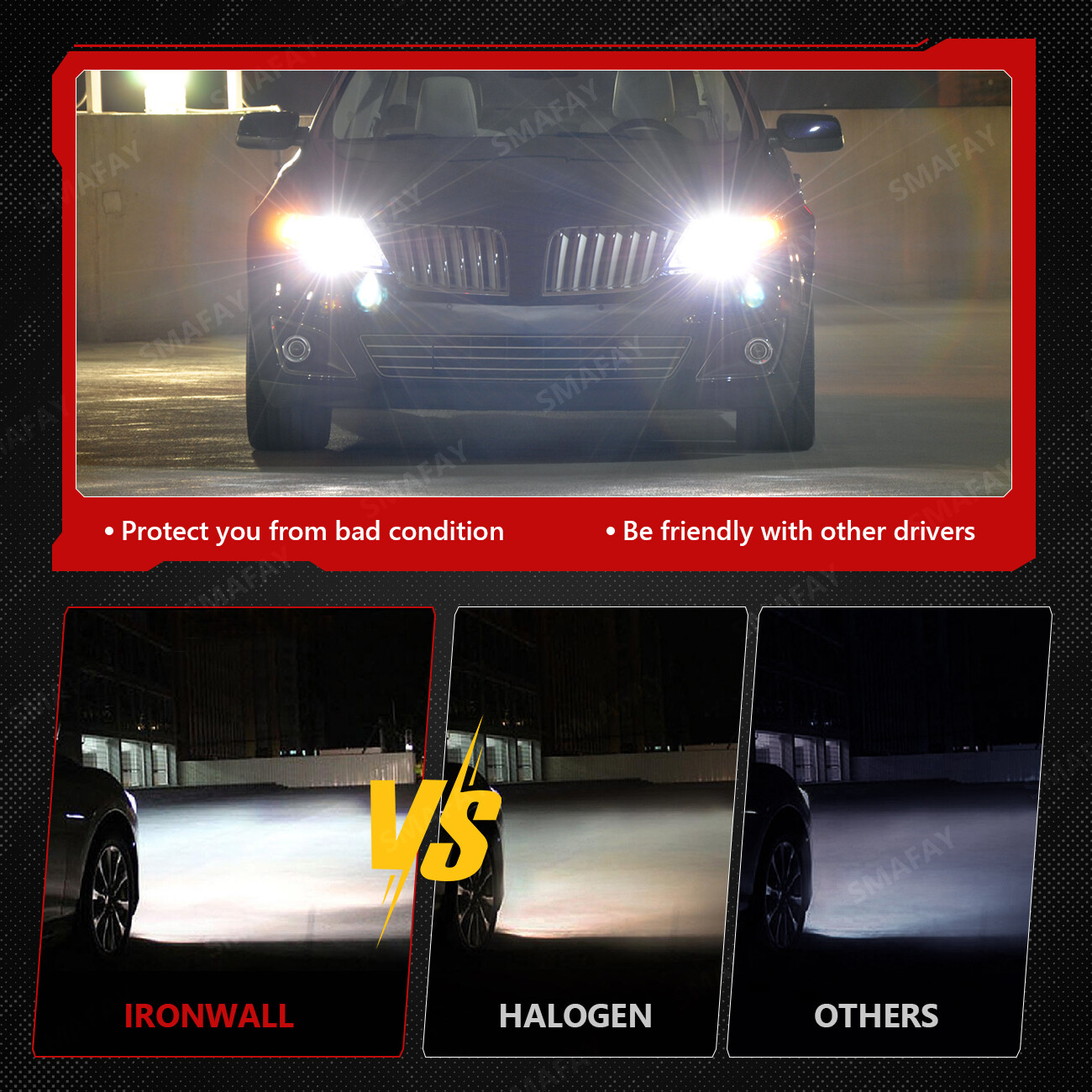 8-Sides H11 LED Headlight Kit Low Beam Bulbs Super Bright 1200000LM 6000K White