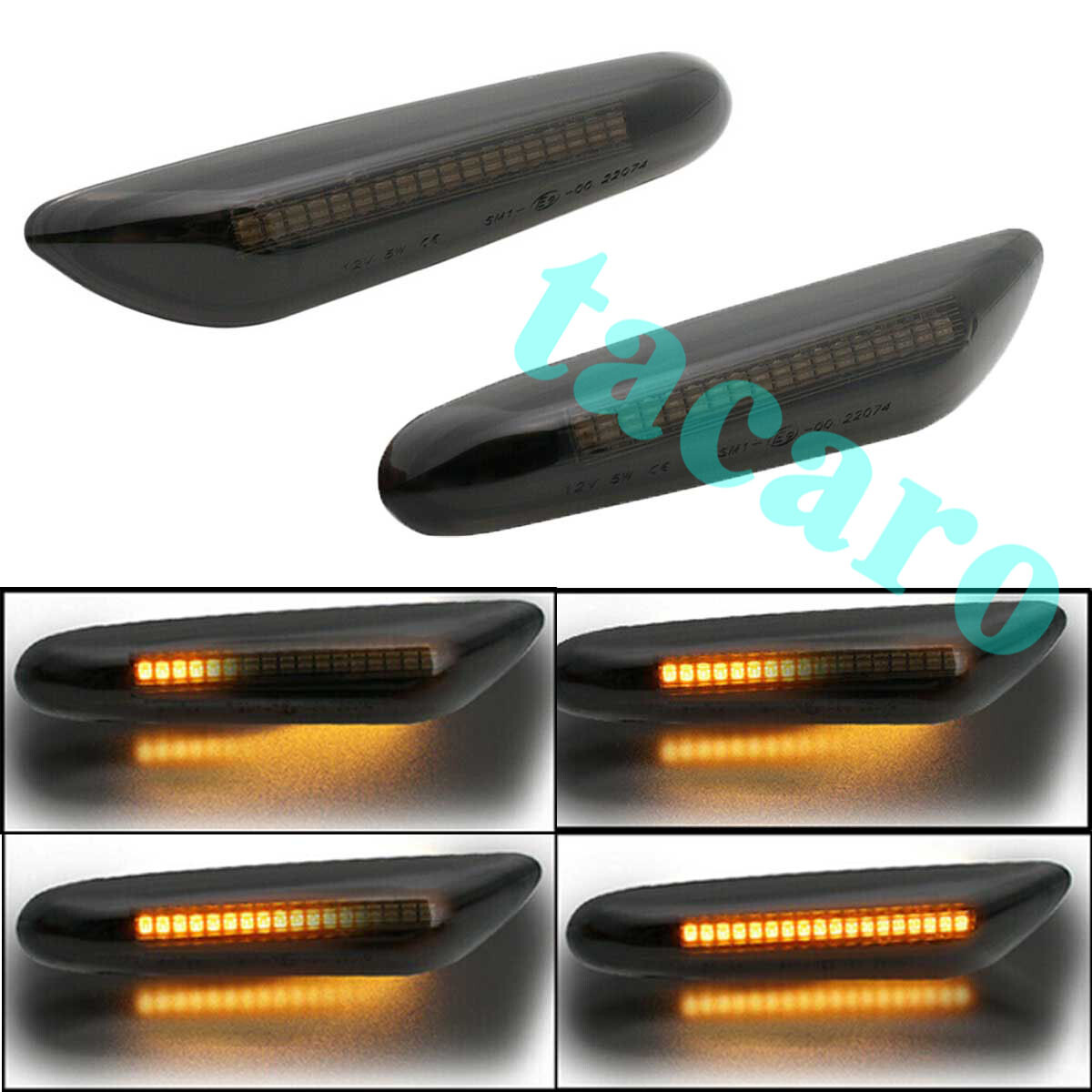 2X Sequential Turn Signal LED Side Marker Light For BMW E90 E91 E92 E93 E46 E60