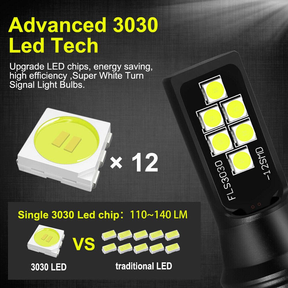 2x 5202 H16 9009 Pink Purple LED Bulbs SMD 3030 Fog Driving Light Super Bright