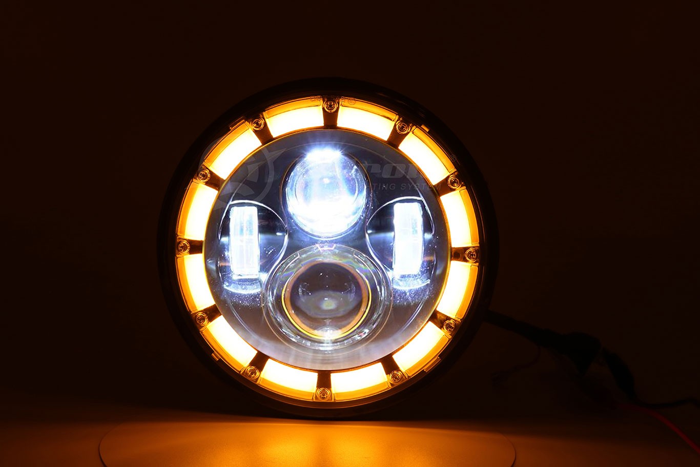 DOT 7″Inch Round Led Headlight Hi-Lo Beam Halo DRL For Ford Mustang 1965-1973