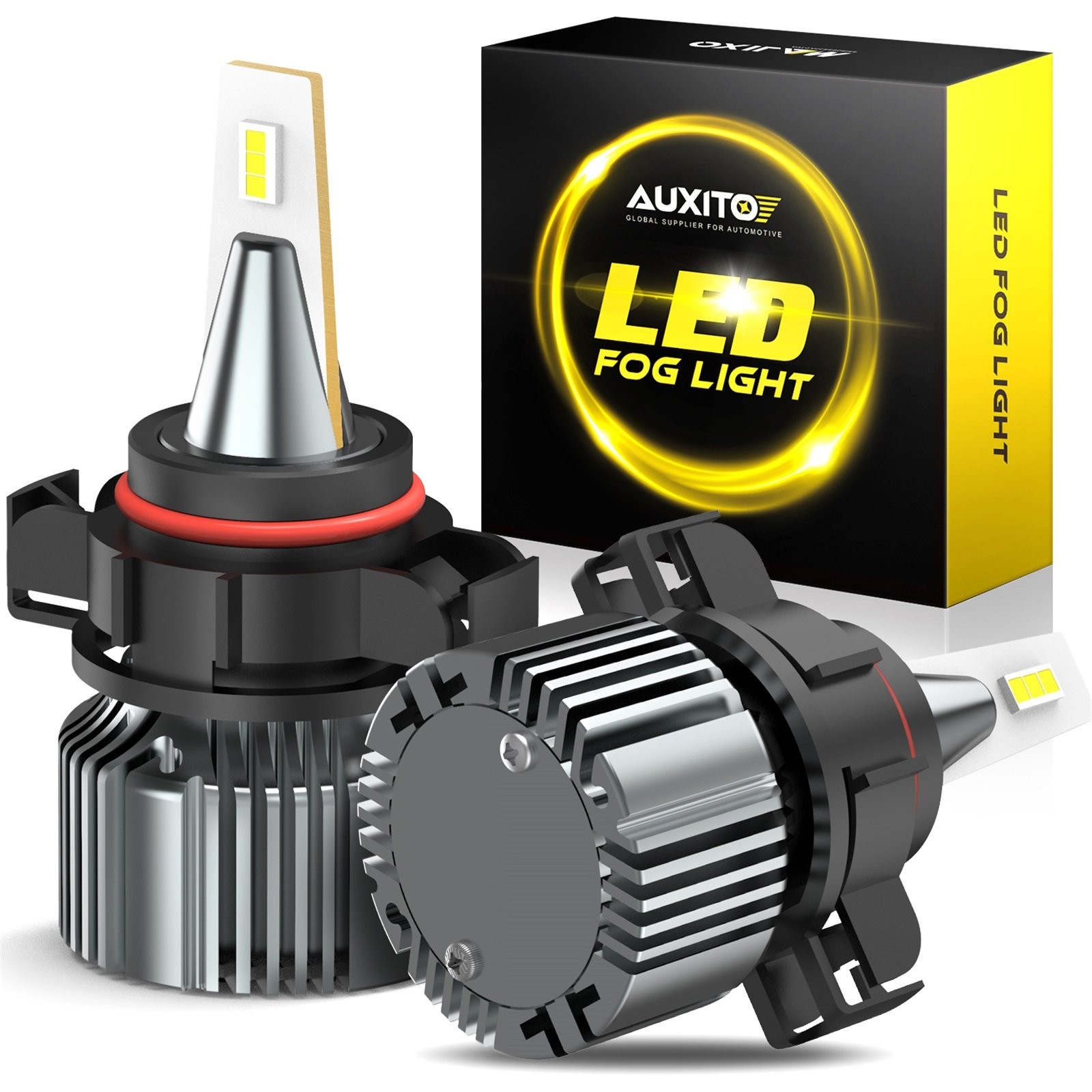 AUXITO LED Fog Light Bulbs psx24w 2504 Clear Cool White 6500K 3000LM Upgrade GUS
