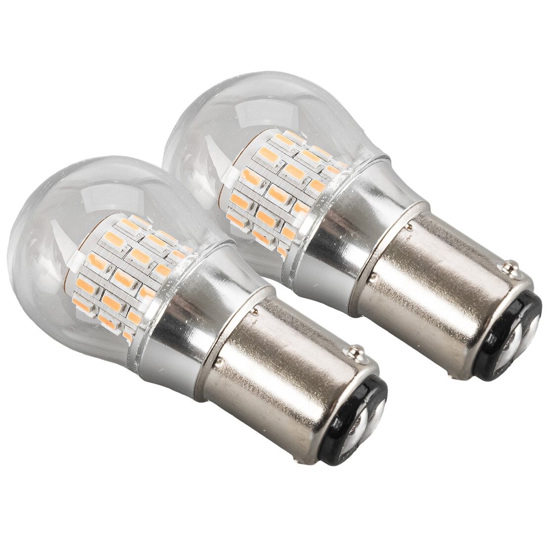 Car 2x Yellow Dual Contact Bayonet Turn Signal Reverse Lamp Bulb BA15D 1157
