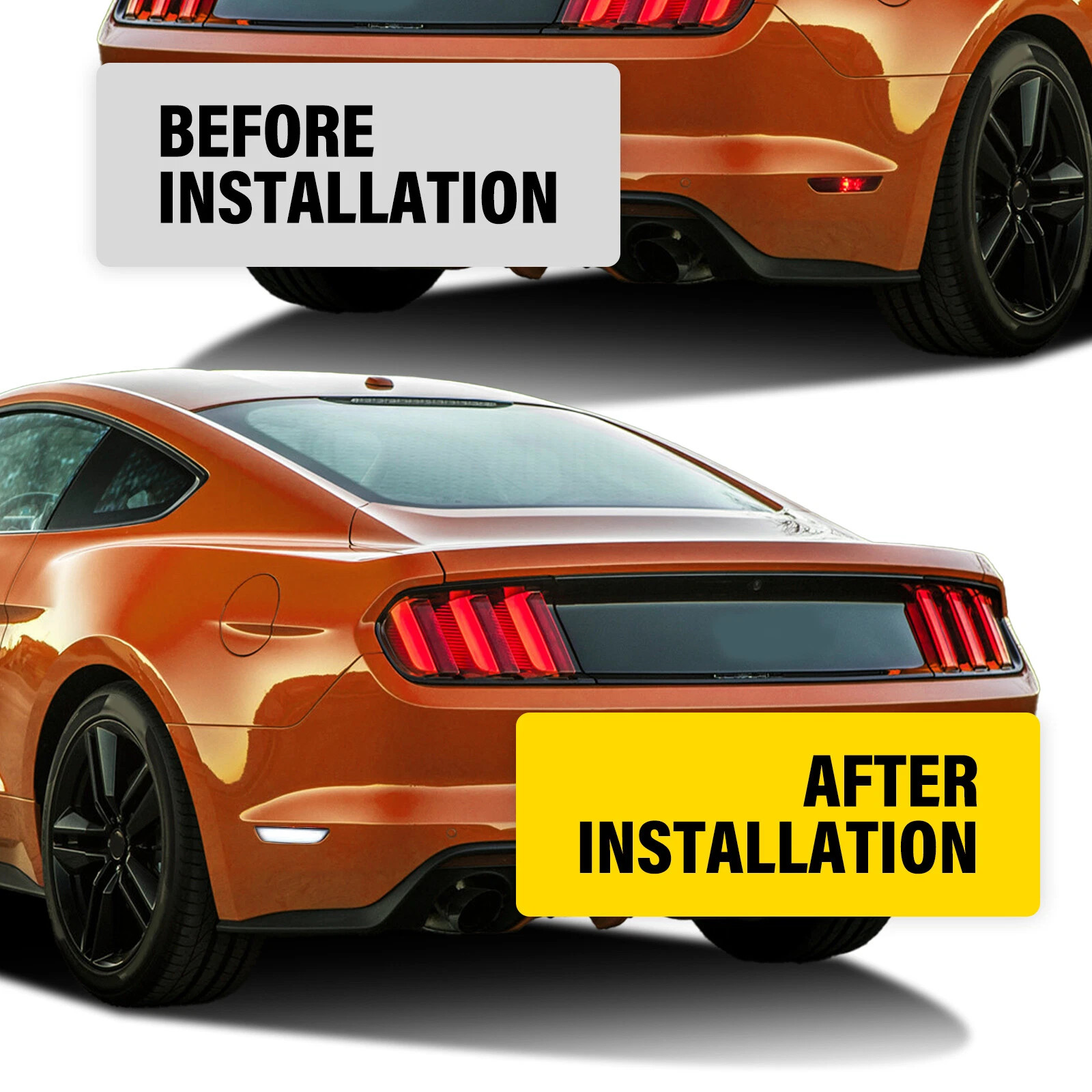 Rear Clear LED Side Marker Lights Bumper Lamps For Ford Mustang 2015-2023 LH&RH