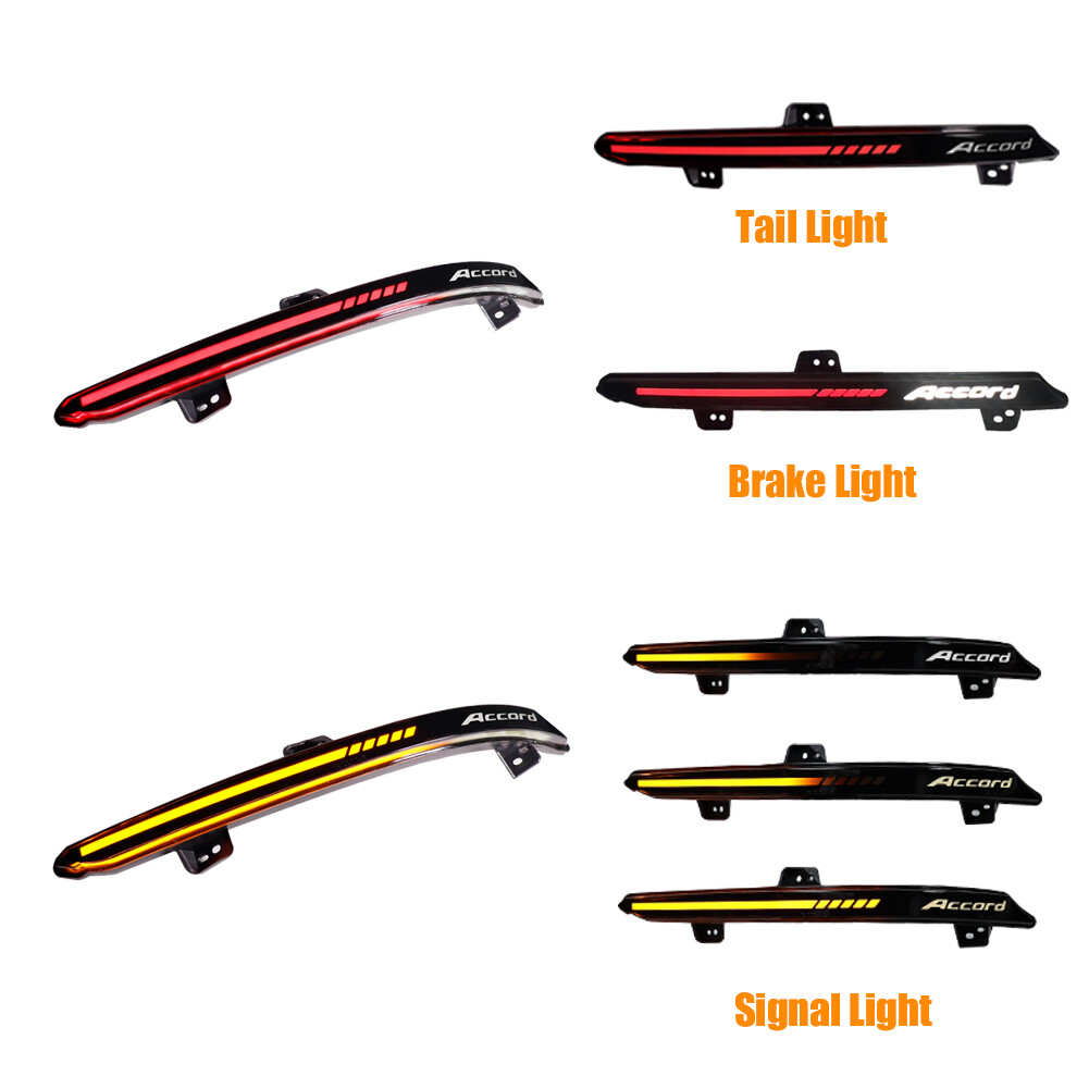 Smoke LED Rear Bumper Reflector Lights for 10th Gen Honda Accord 2018-2022 Lamps