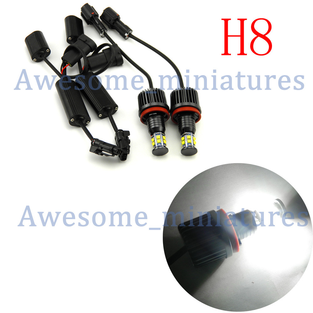 For BMW 323i 325i 328i 335i E90 E92 2xH8 LED 120W per Angel Eyes Halo Ring Bulbs