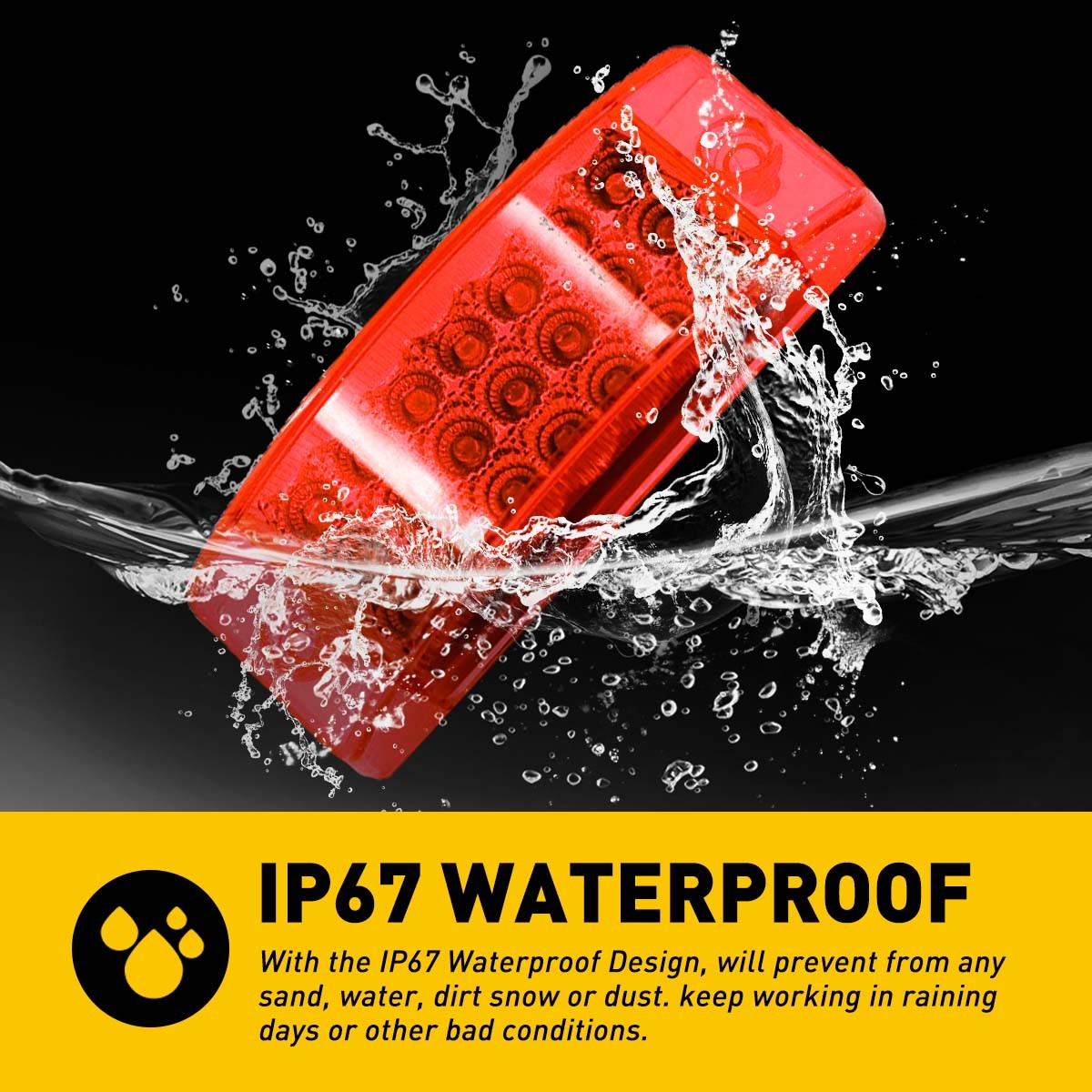 Amber Red Car Truck Trailer RV 2.6″ Side 21-SMDs Marker Lights Waterproof OXILAM