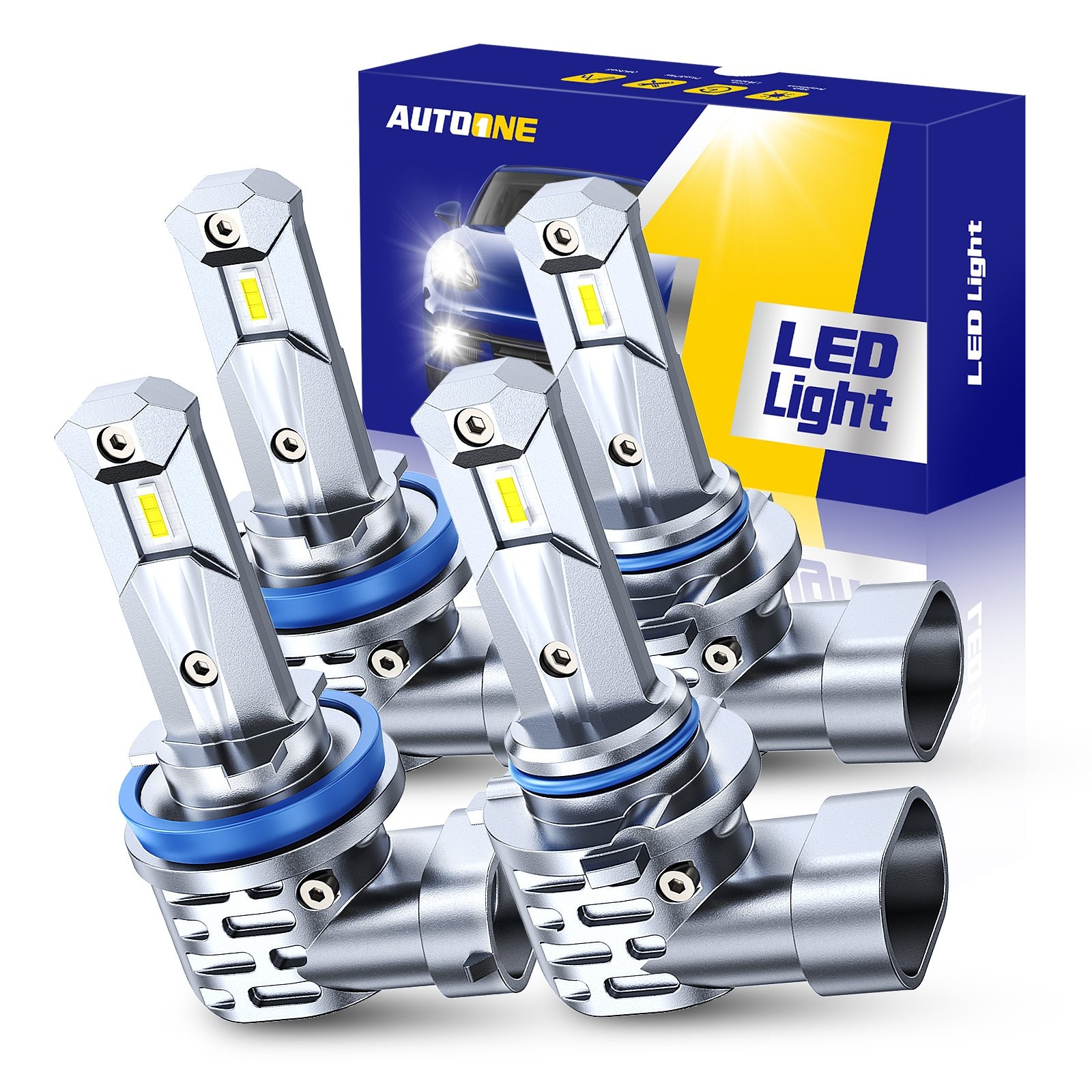 AUTOONE H11 9005 LED Headlight Bulbs 80000LM 6500K White High Low Beam Combo