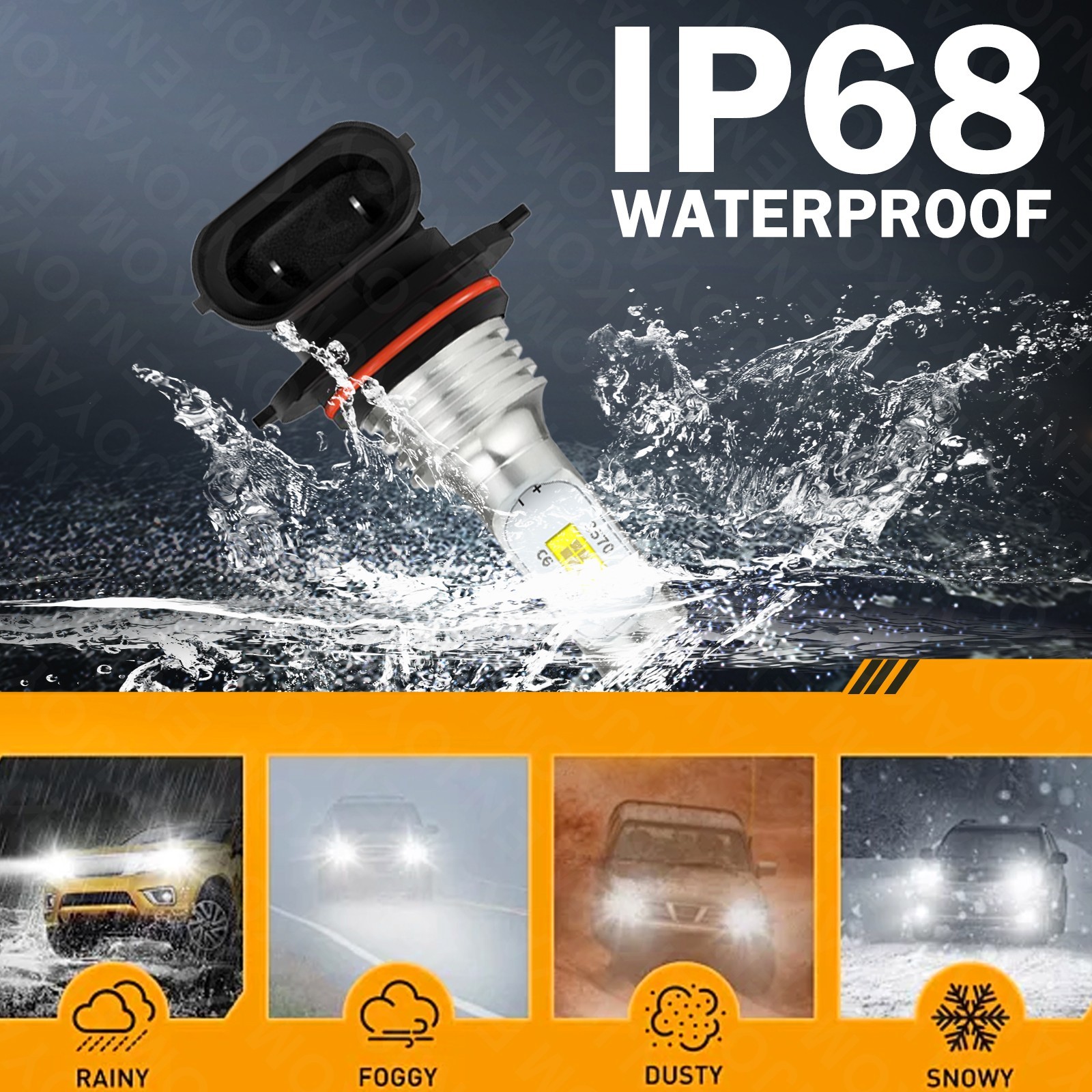 H11 9005 LED Headlight kit Combo Bulbs 10000K High&Low Beam Super Bright White