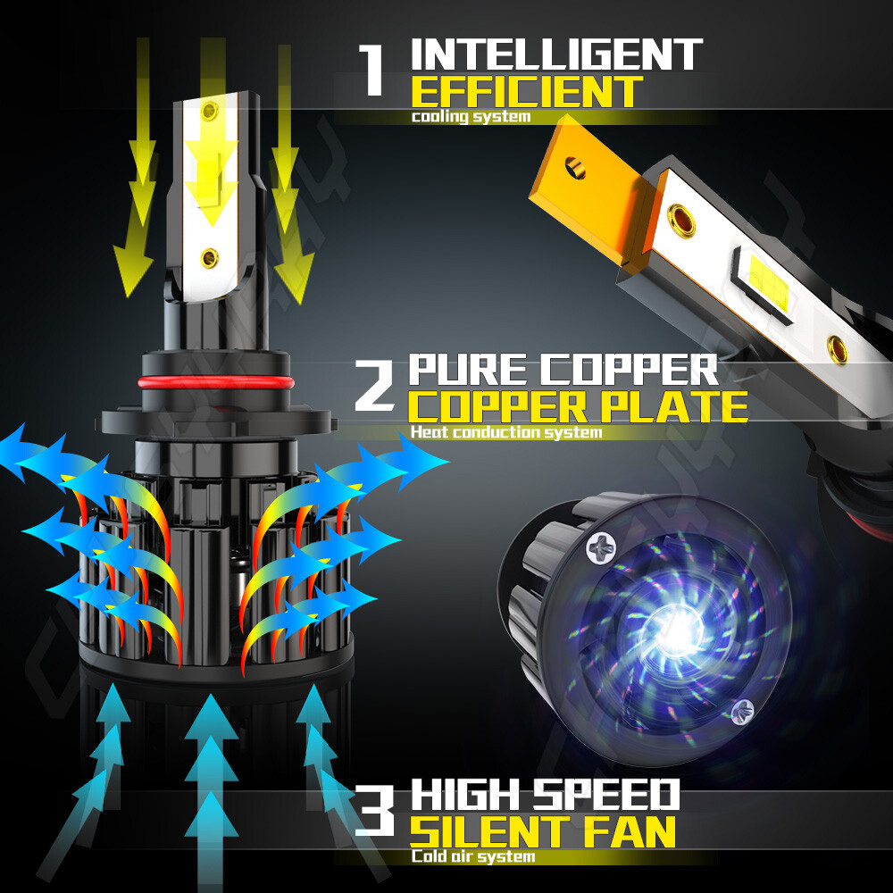 CSP 9005 9006 Combo LED Headlight Kit Hi-Low Beam Bulbs Bright White 720000LM