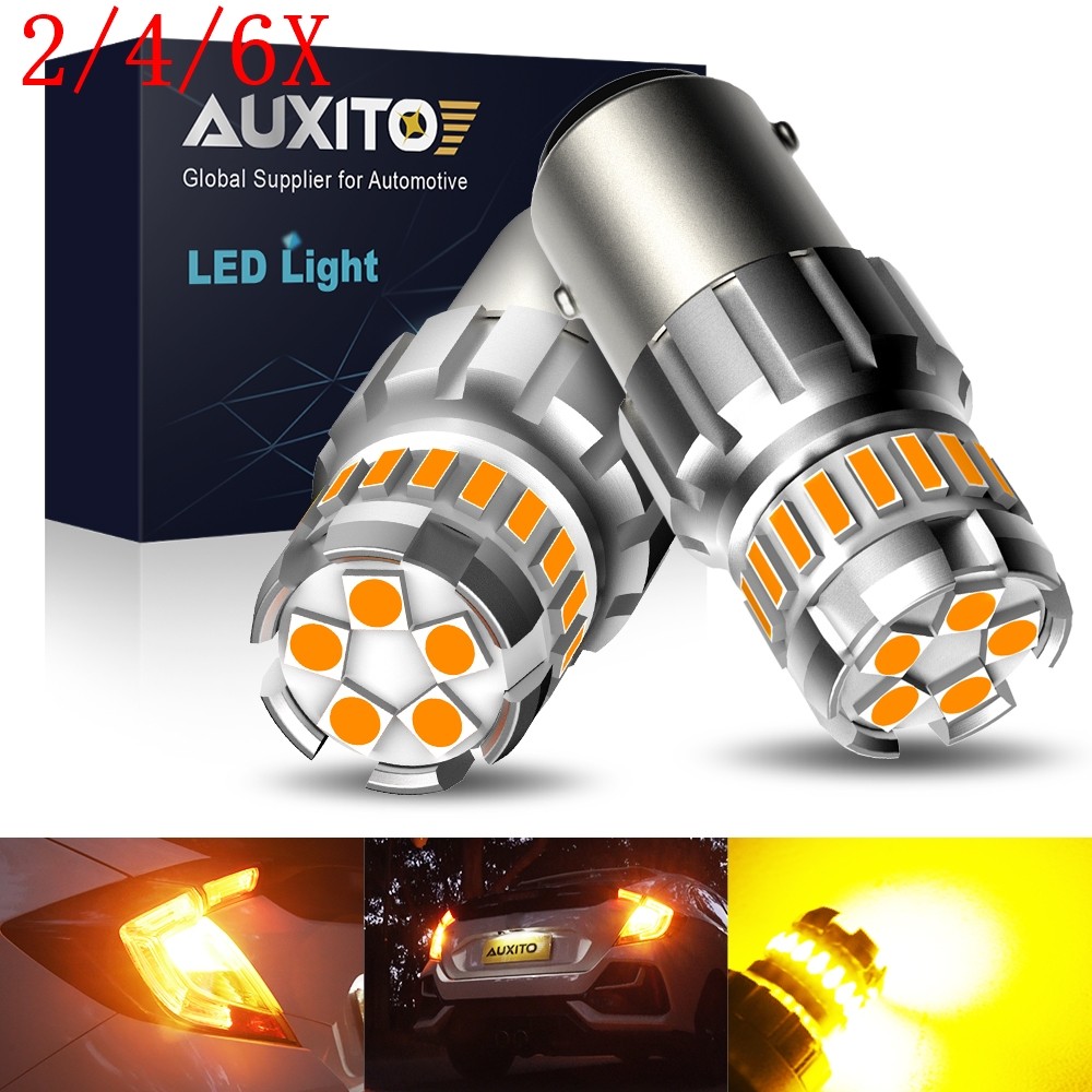 2/4/6X 1157 LED Tail Brake Stop Reverse Parking Turn Signal Light Bulb Amber