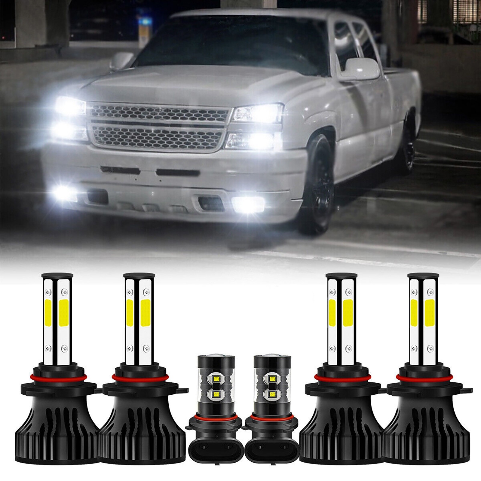 High brightness LED Headlights Fog Lights Bulbs For Chevy Silverado 1500 2500 HD