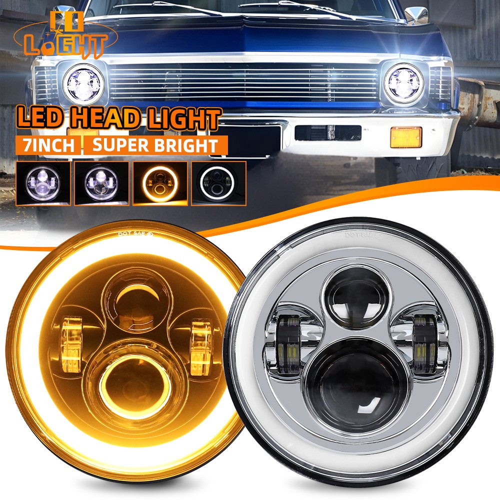 Approved 7″ inch Chrome Round Led Headlight Hi/Lo Beam for Chevy II/Nova 1969-79