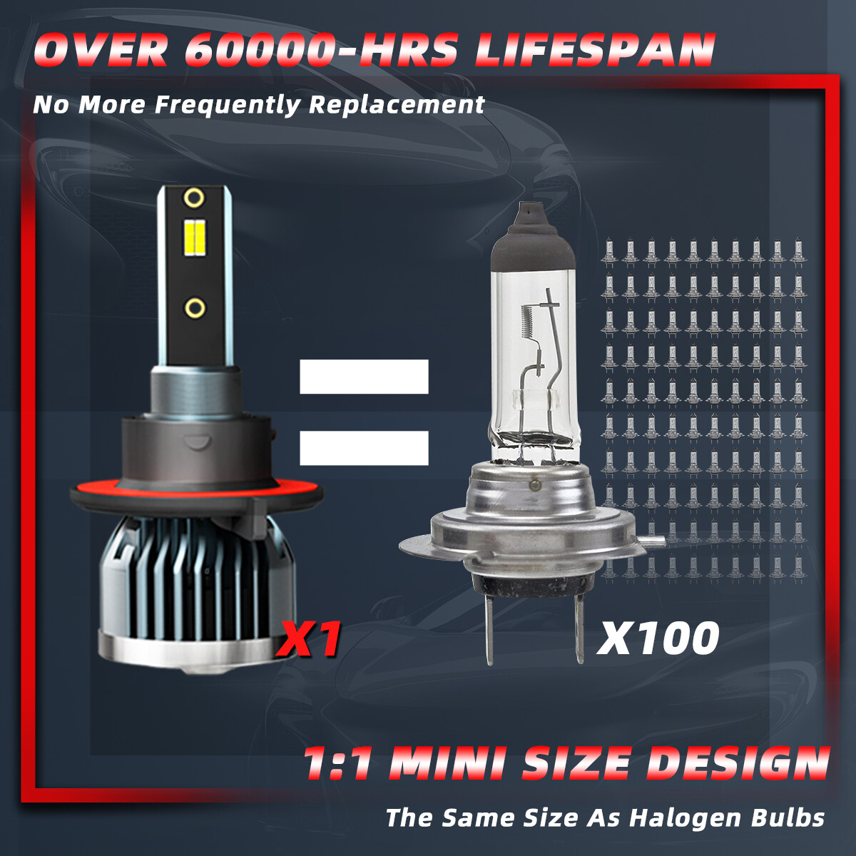 For Dodge Nitro 2007-2009 LED Headlight High/Low Fog Light Bulbs 6000k 4PCS