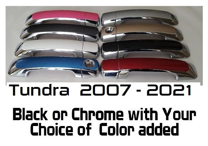 Custom Black OR Chrome Door Handle Covers 2007-2021 Toyota Tundra YOU PICK CLR
