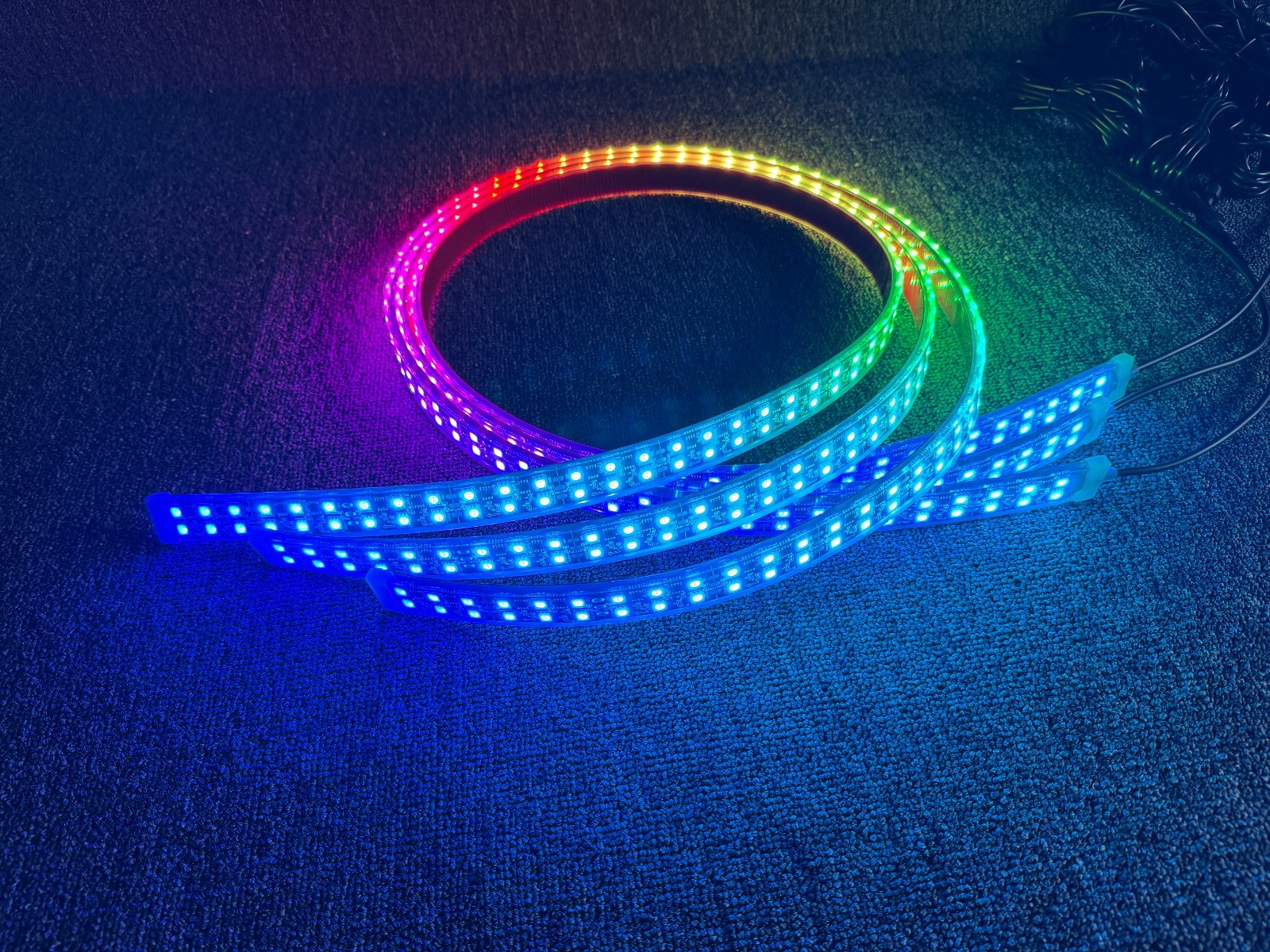 Dream Color Double Row 2x 4FT +2x 6.5FT CHASING Underglow Light Bluetooth Strips