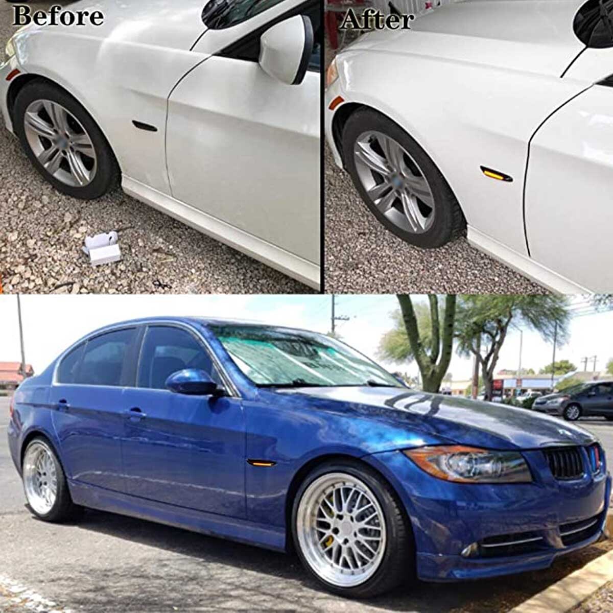 2X Sequential Turn Signal LED Side Marker Light For BMW E90 E91 E92 E93 E46 E60
