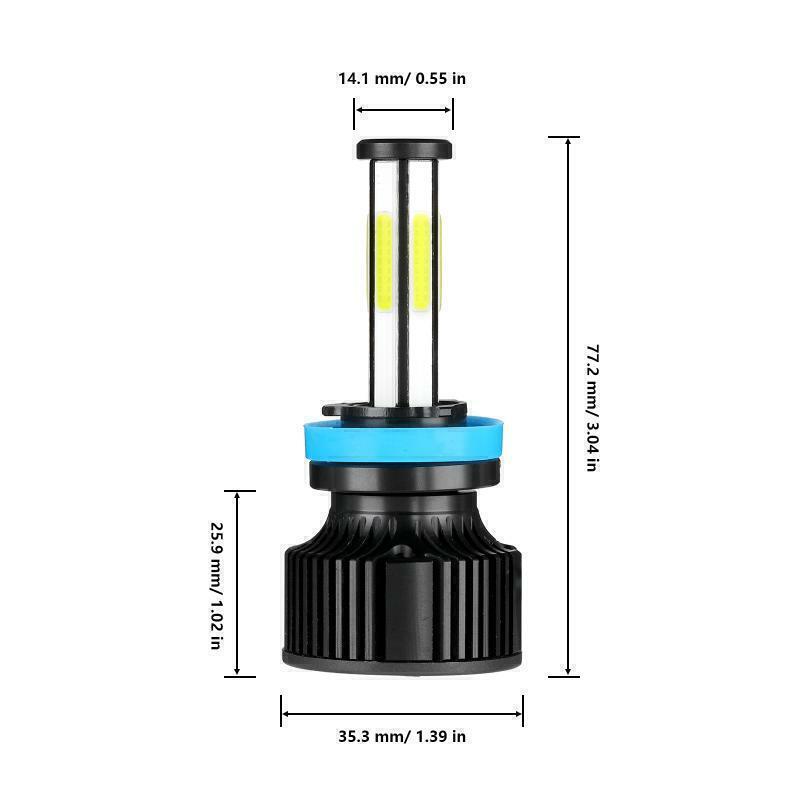 6-sides 9005 9006 H11 LED Headlight Bulbs High Low Fog Light 6500K Bright White