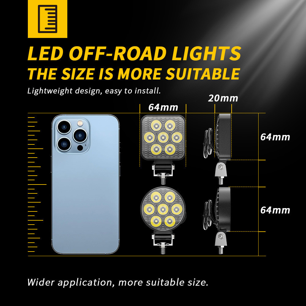 2“inch ED Work Light Flood SPOT Lights Fit Truck Off Road Tractor ATV Round USA
