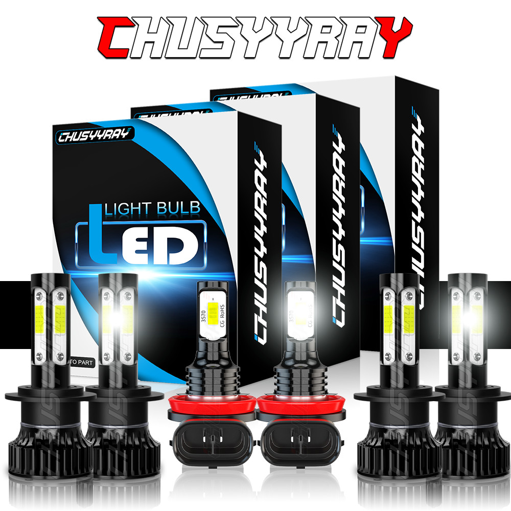 H7 H7 H11 6X 6000K LED Headlight Fog Light Bulbs Fit Mercedes Benz GL450 2007-12