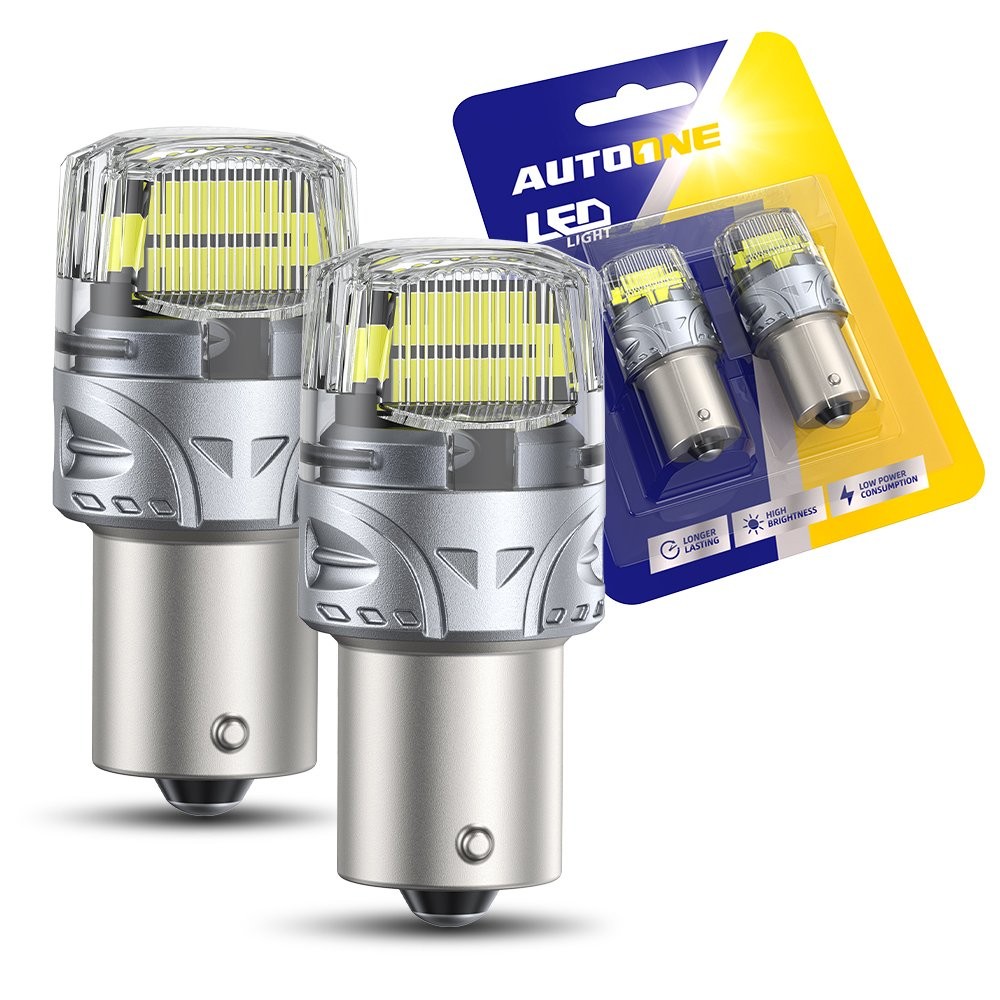2X 6500K White 1156 7506 BA15S 16SMD 3000LM Parking Light Reverse LED Bulbs EOOK